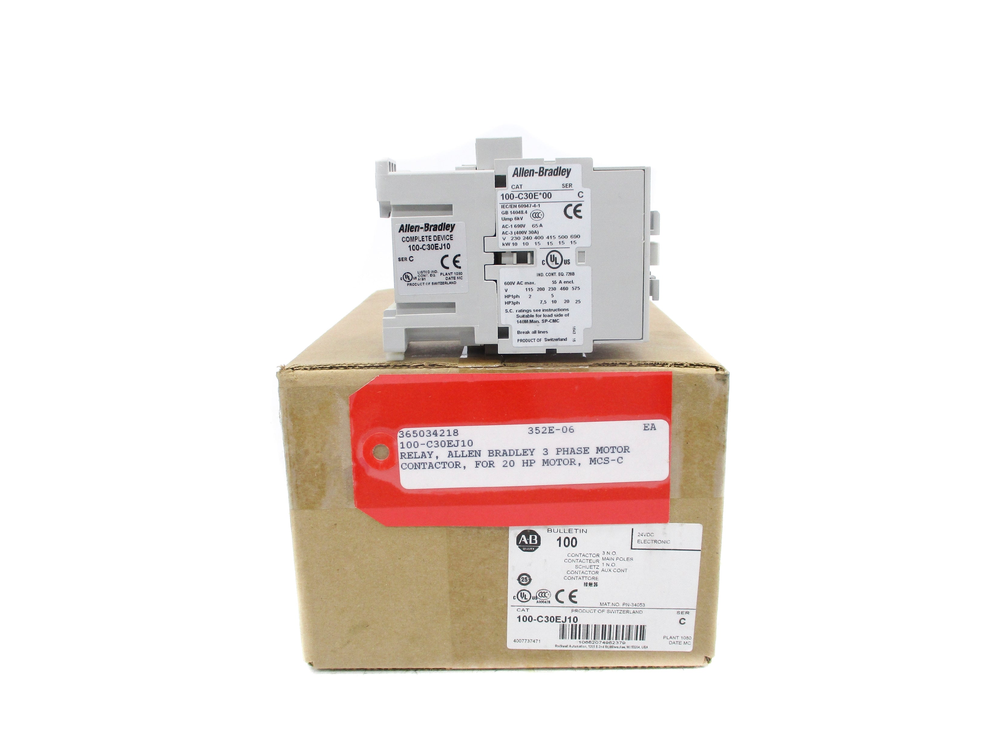 ALLEN BRADLEY 100-C30EJ10 SER. C 24VDC (BR/WH) NSMP