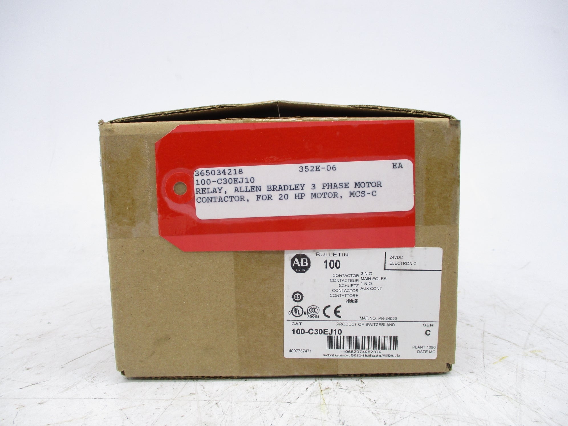 ALLEN BRADLEY 100-C30EJ10 SER. C 24VDC (BR/WH) NSMP