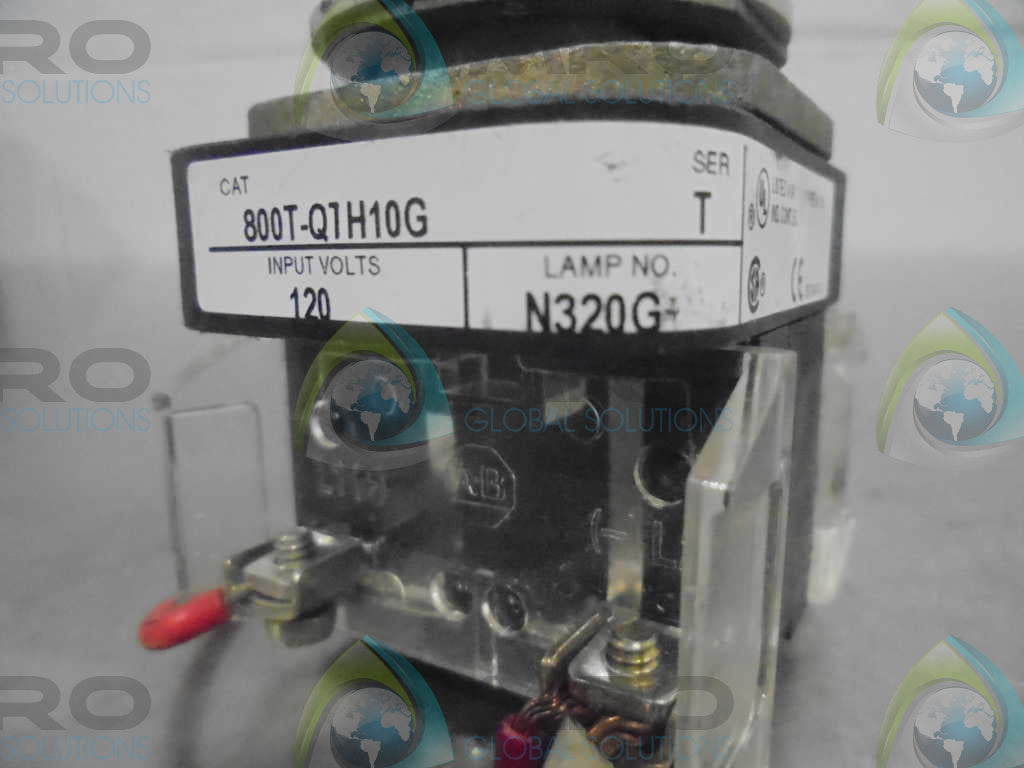 ALLEN BRADLEY 800T-QTH10GG SER. T GREEN PILOT LIGHT *USED*
