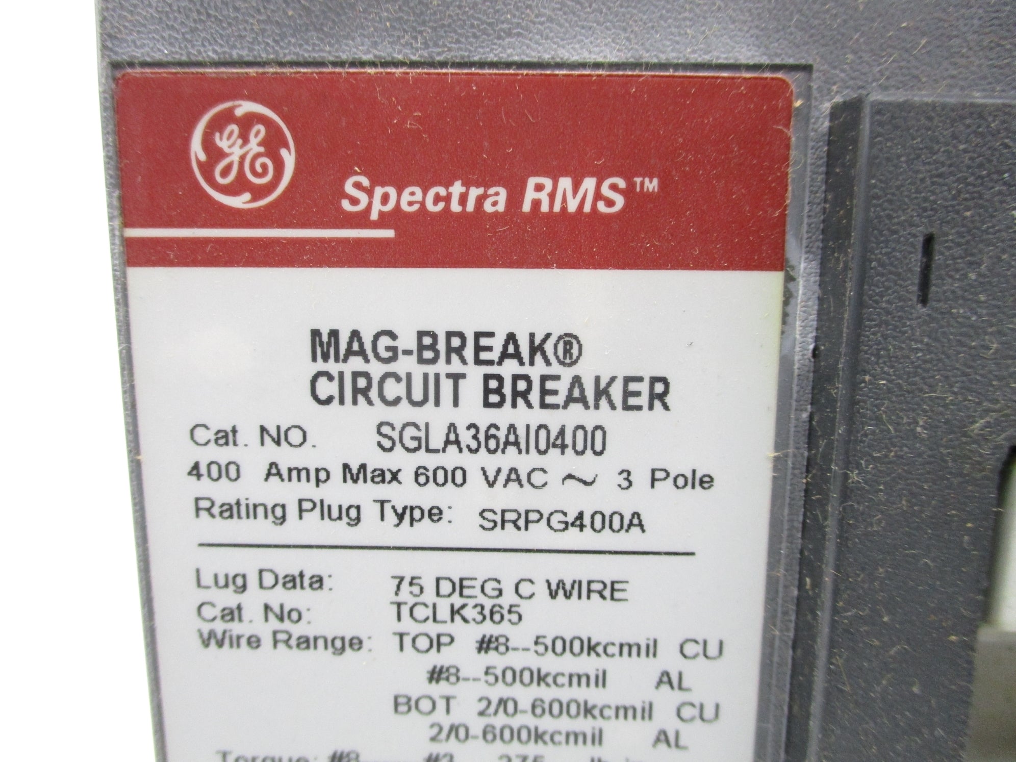 GENERAL ELECTRIC SGLA36AI0400 400A 600VAC UNMP