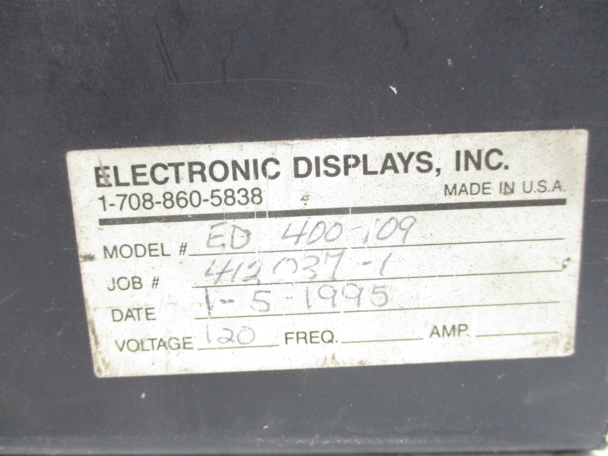 ELECTRONIC DISPLAYS ED400-109 UNMP