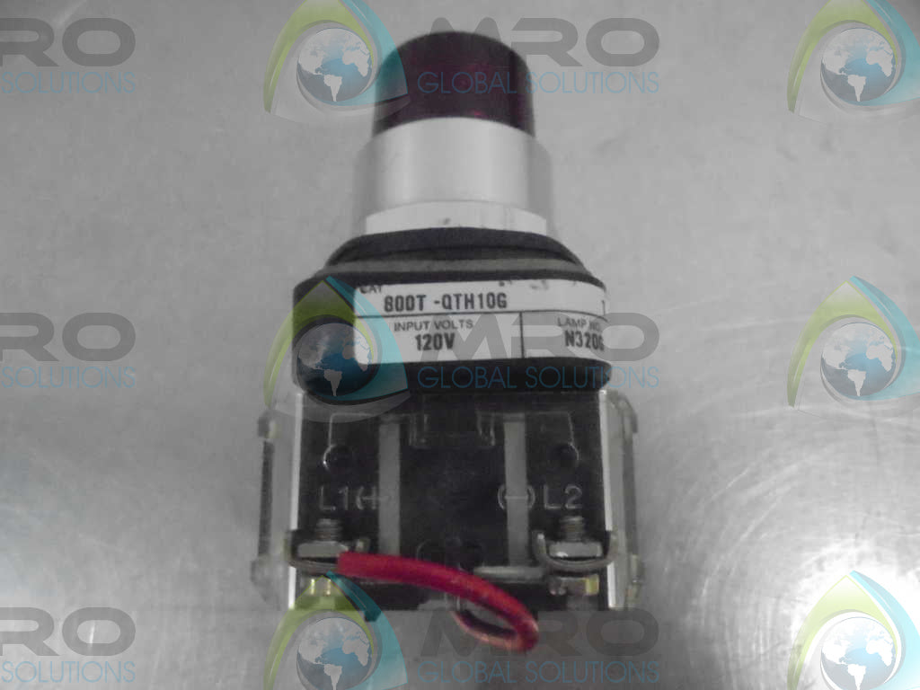 ALLEN BRADLEY 800T-QTH10GR SER. T RED PILOT LIGHT *USED*