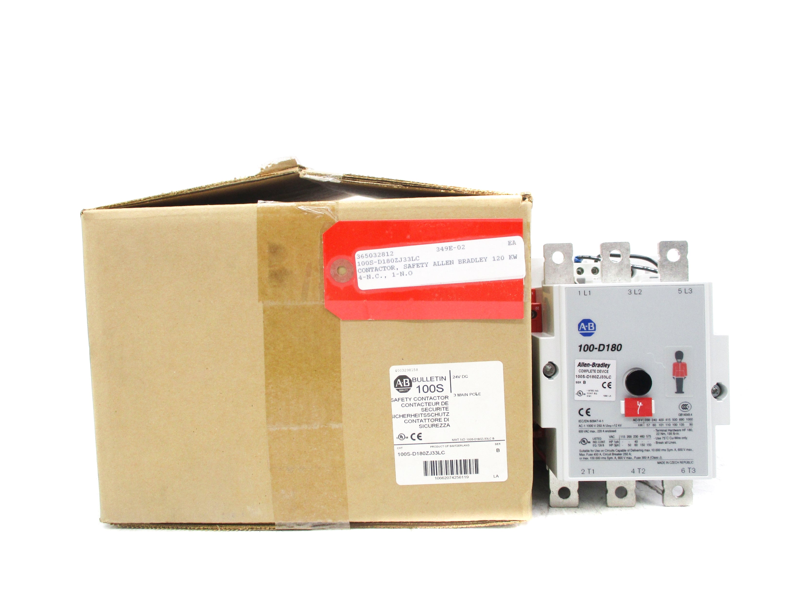 ALLEN BRADLEY 100S-D180ZJ33LC SER. B 24VDC (BR/WH) NSMP