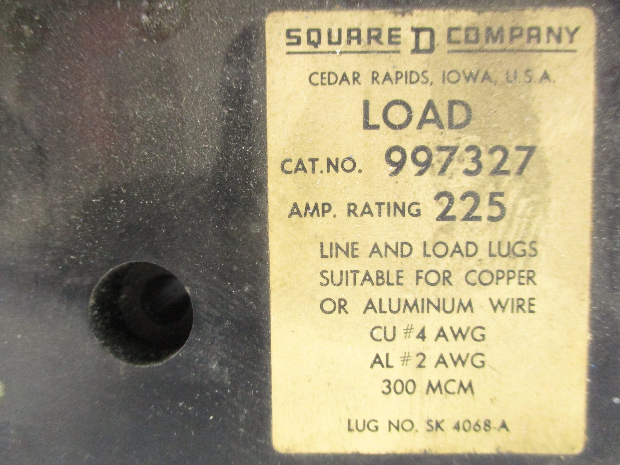 SQUARE D 997327 600V 225A UNMP