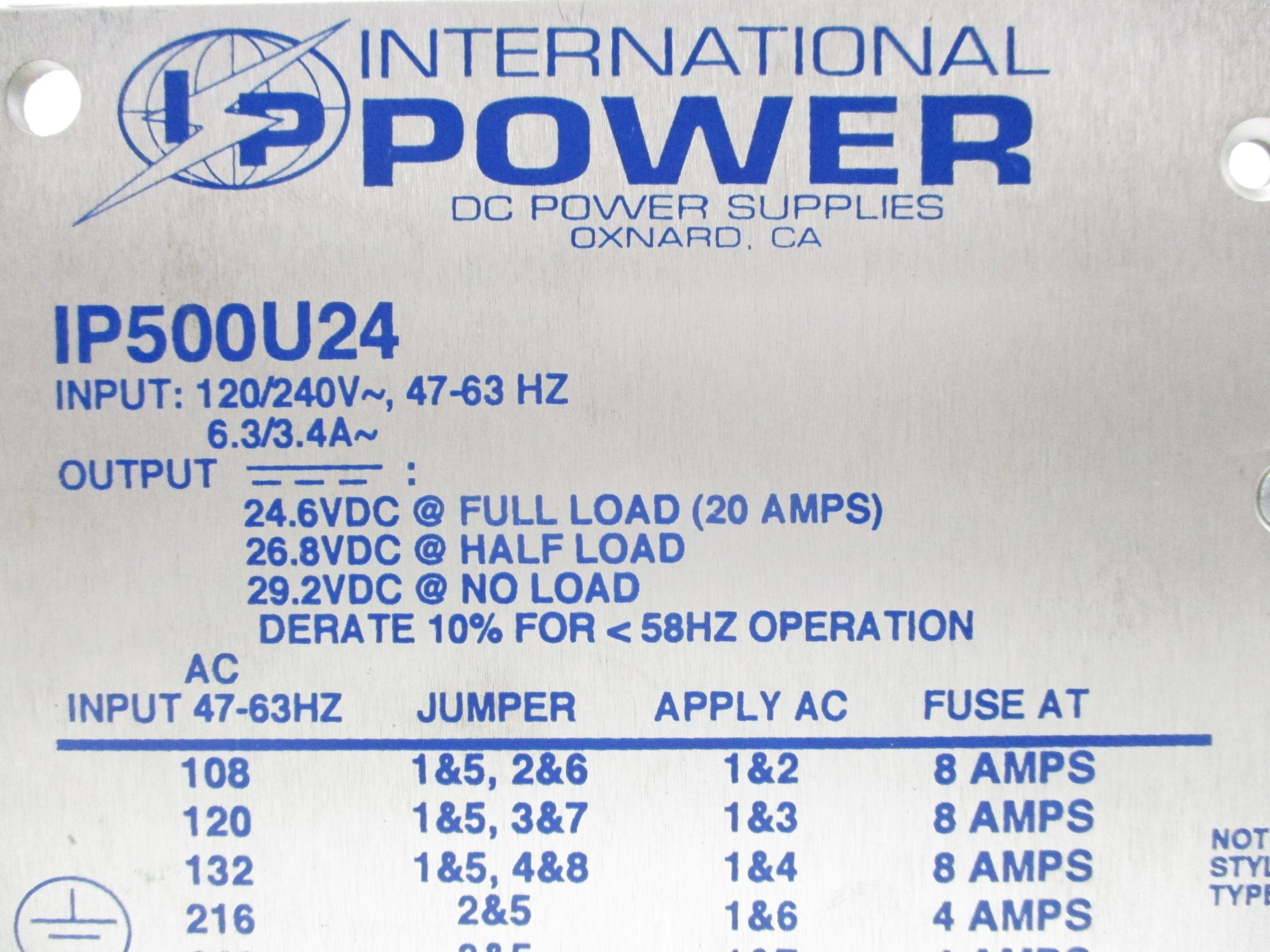 INTERNATIONAL POWER IP500U24 UNMP