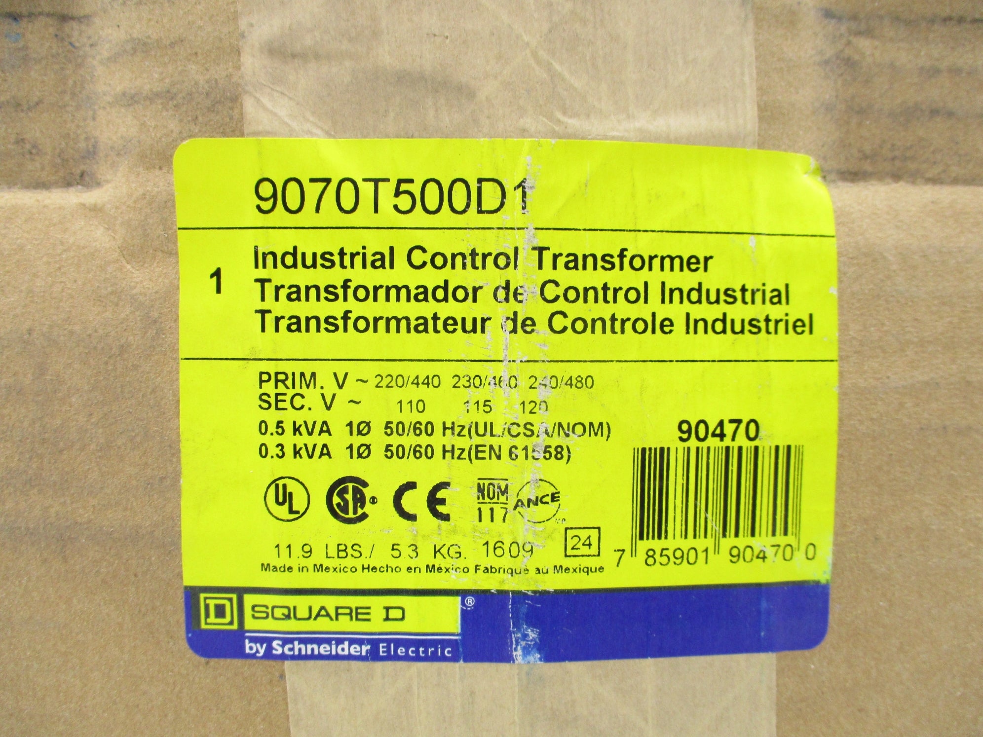 SQUARE D 9070T500D1 480V NSFS