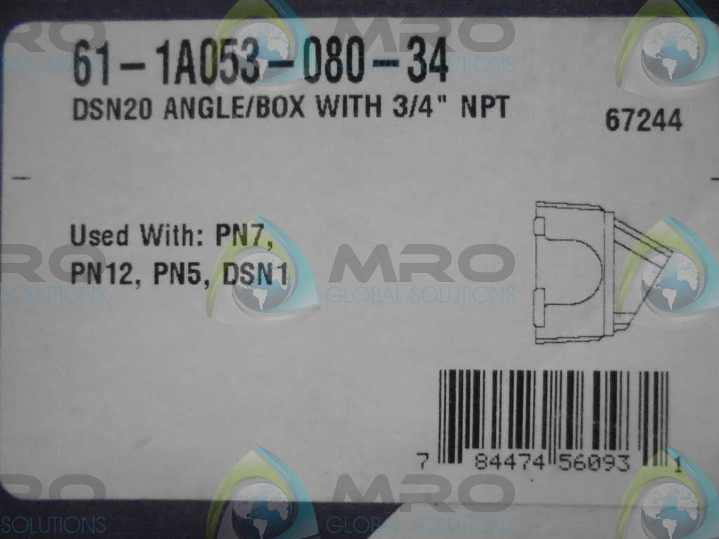 METTRIC CORP. 61-1A053-080-34 ANGLEBOX W/3/4" NPT *NEW IN BOX*
