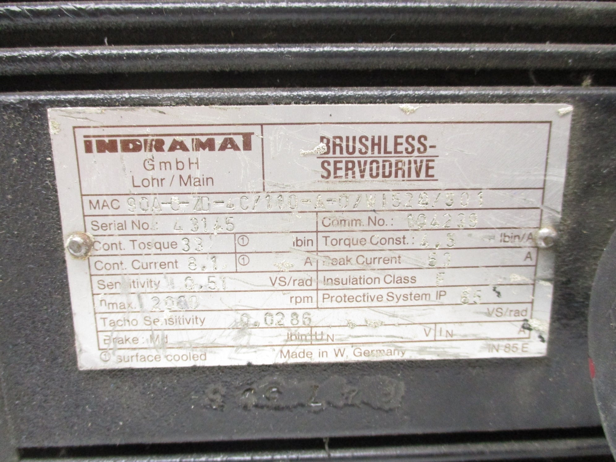 INDRAMAT MAC90A-0-ZD-4C/110-A-0/WI520/501 UNMP