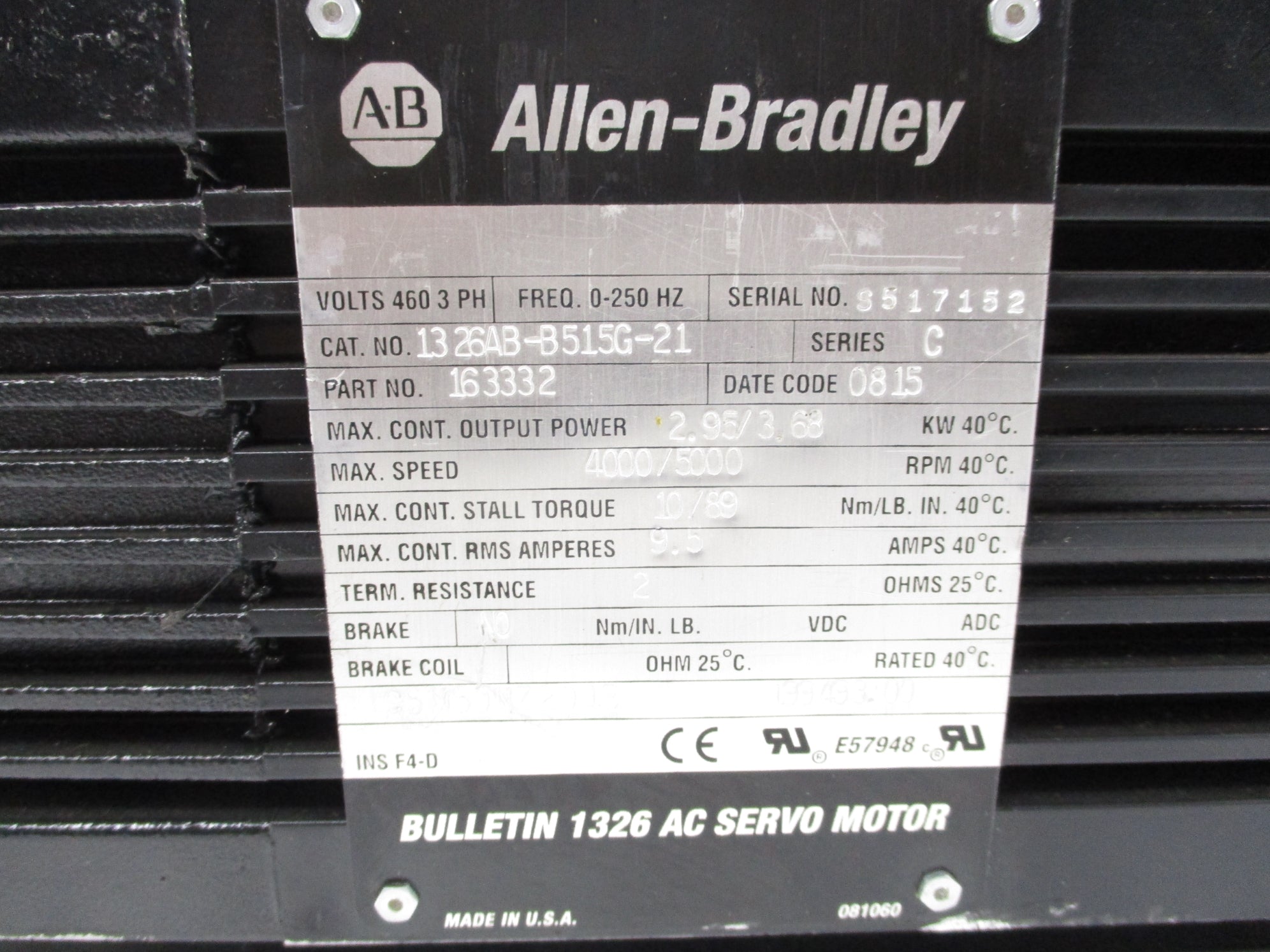 ALLEN BRADLEY 1326AB-B515G-21 SER. C NSNP