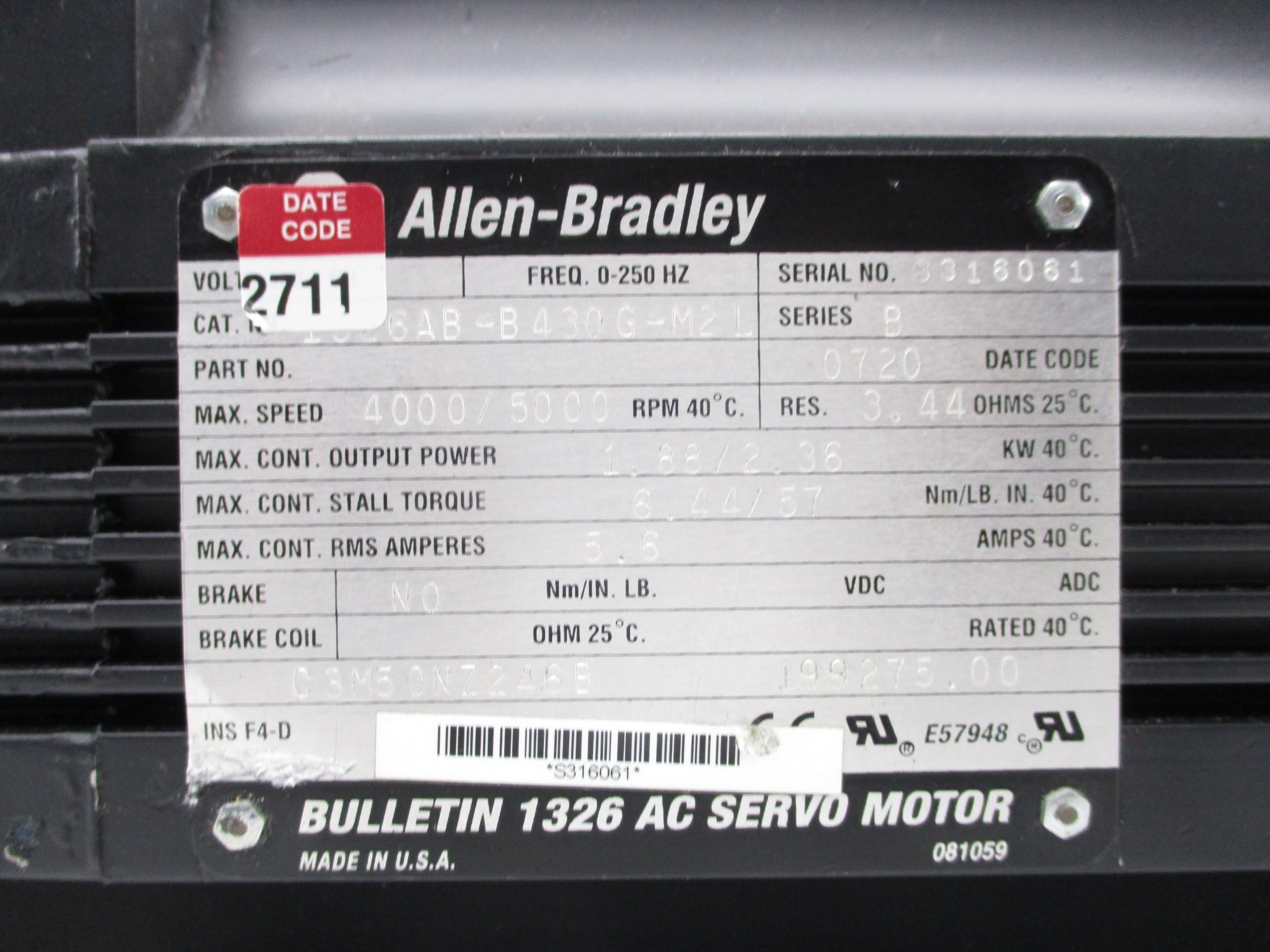 ALLEN BRADLEY 1326AB-B430G-M2L SER. B NSNP