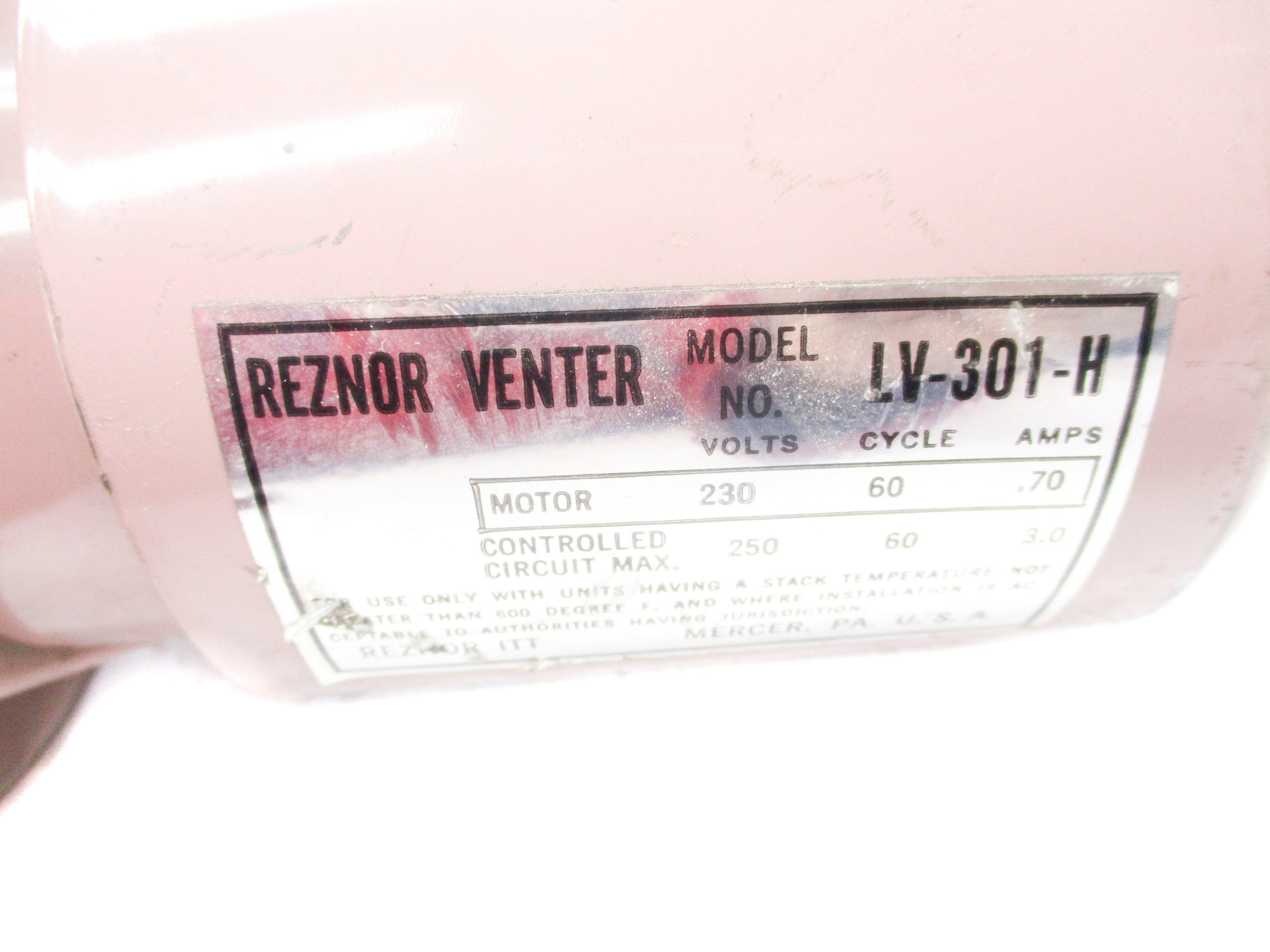 REZNOR VENTER LV-301-H NSNP