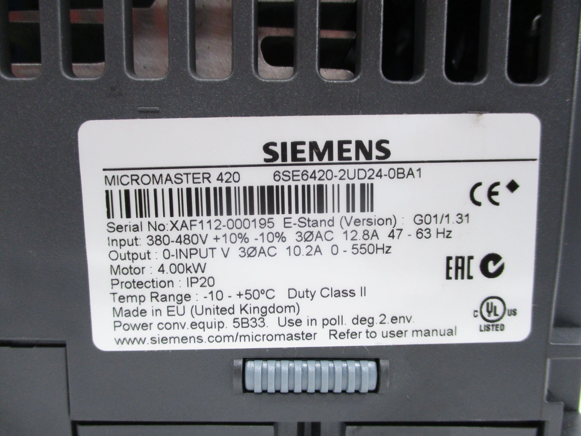 SIEMENS 6SE6420-2UD24-0BA1 NSNP