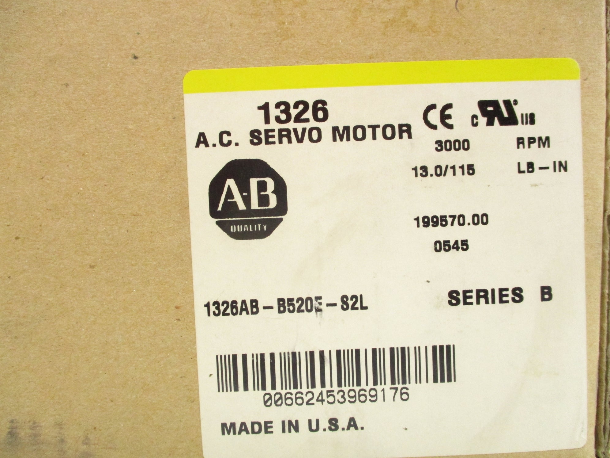 ALLEN BRADLEY 1326AB-B520E-S2L SER. B NSFS