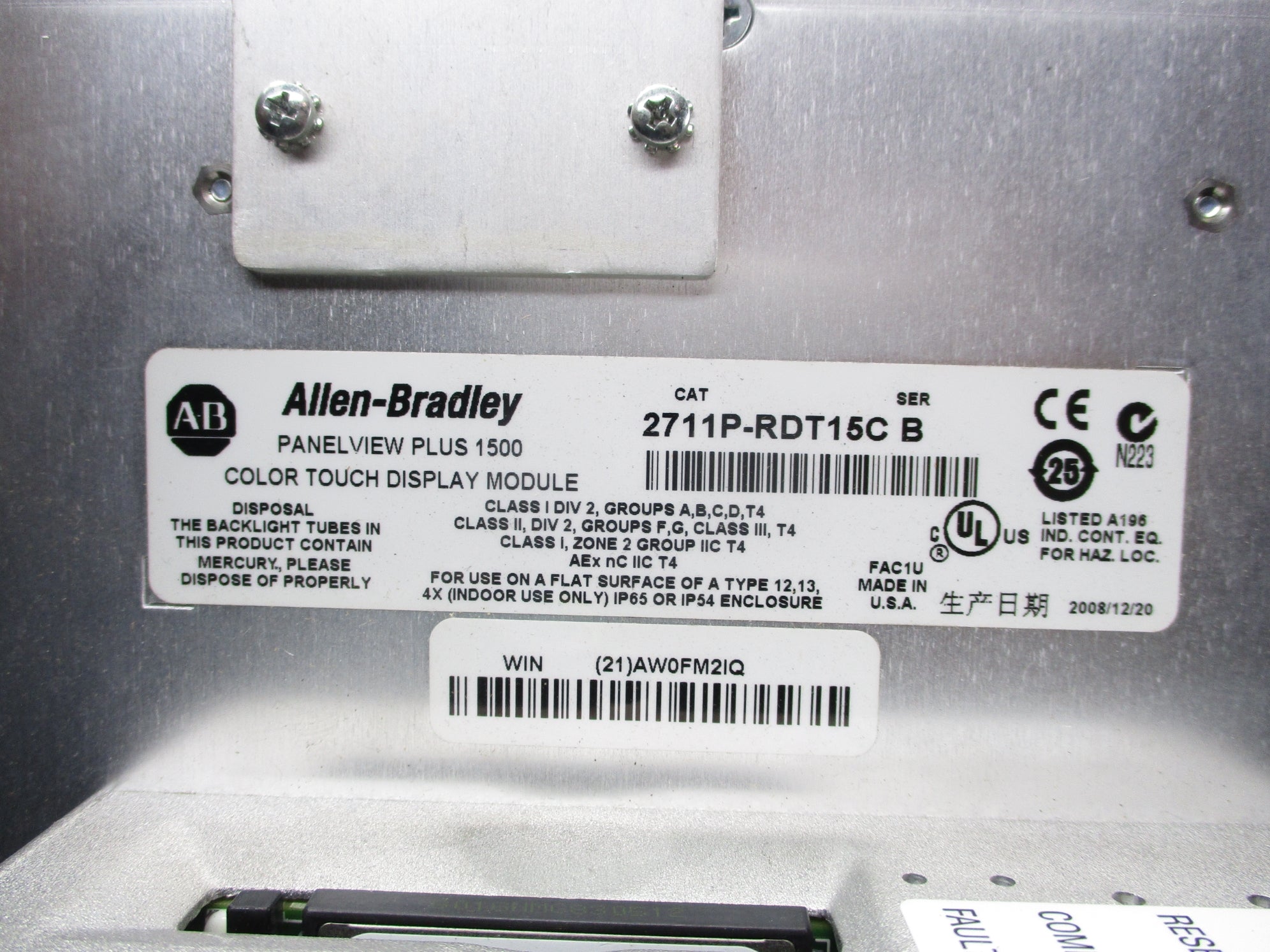 INDUSTRIAL SPARE PART 2711P-T15C4A1 SER. A UNMP
