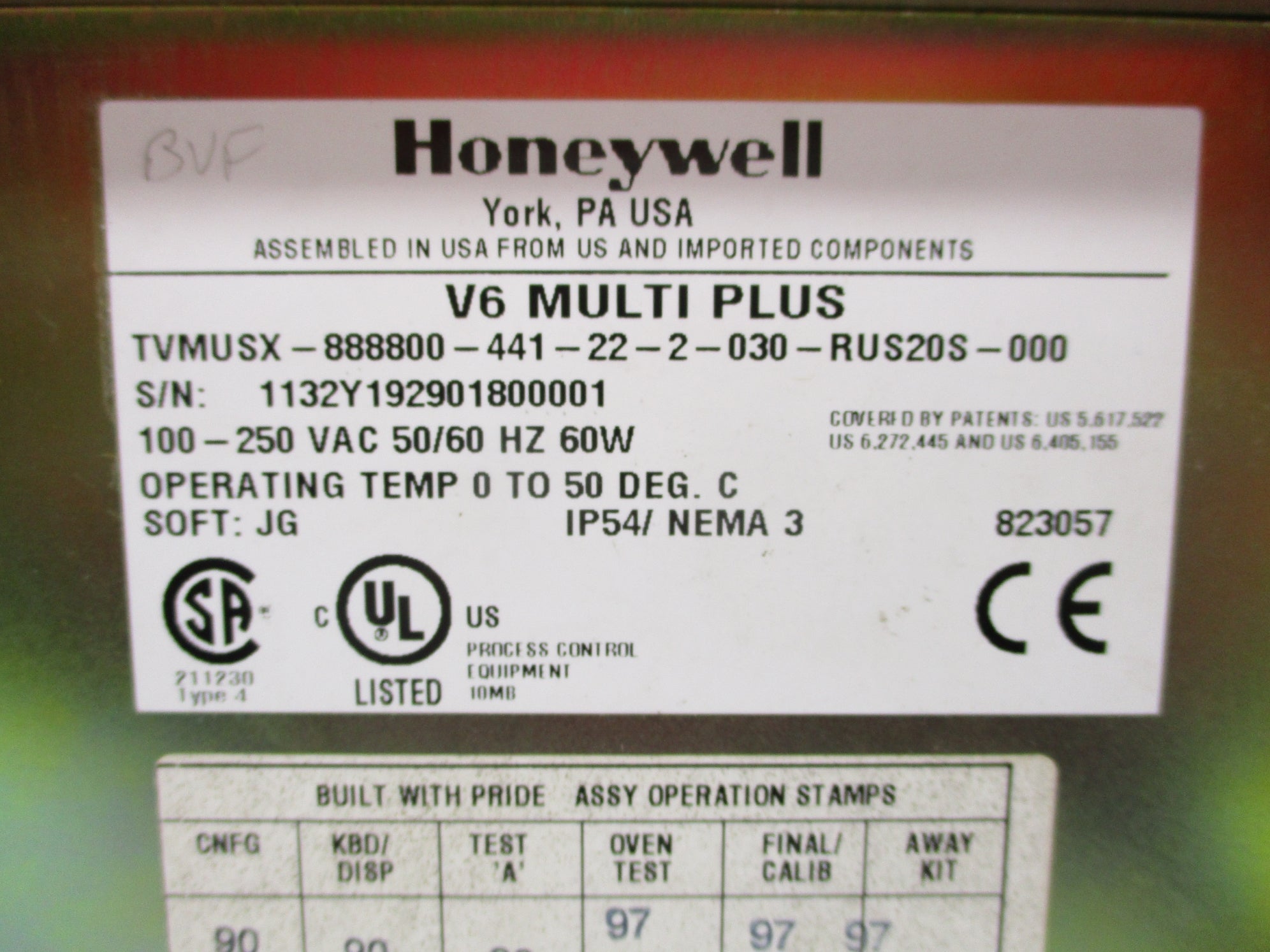 HONEYWELL TVMUSX-888800-441-22-2-030-RUS20S-000 NSNP