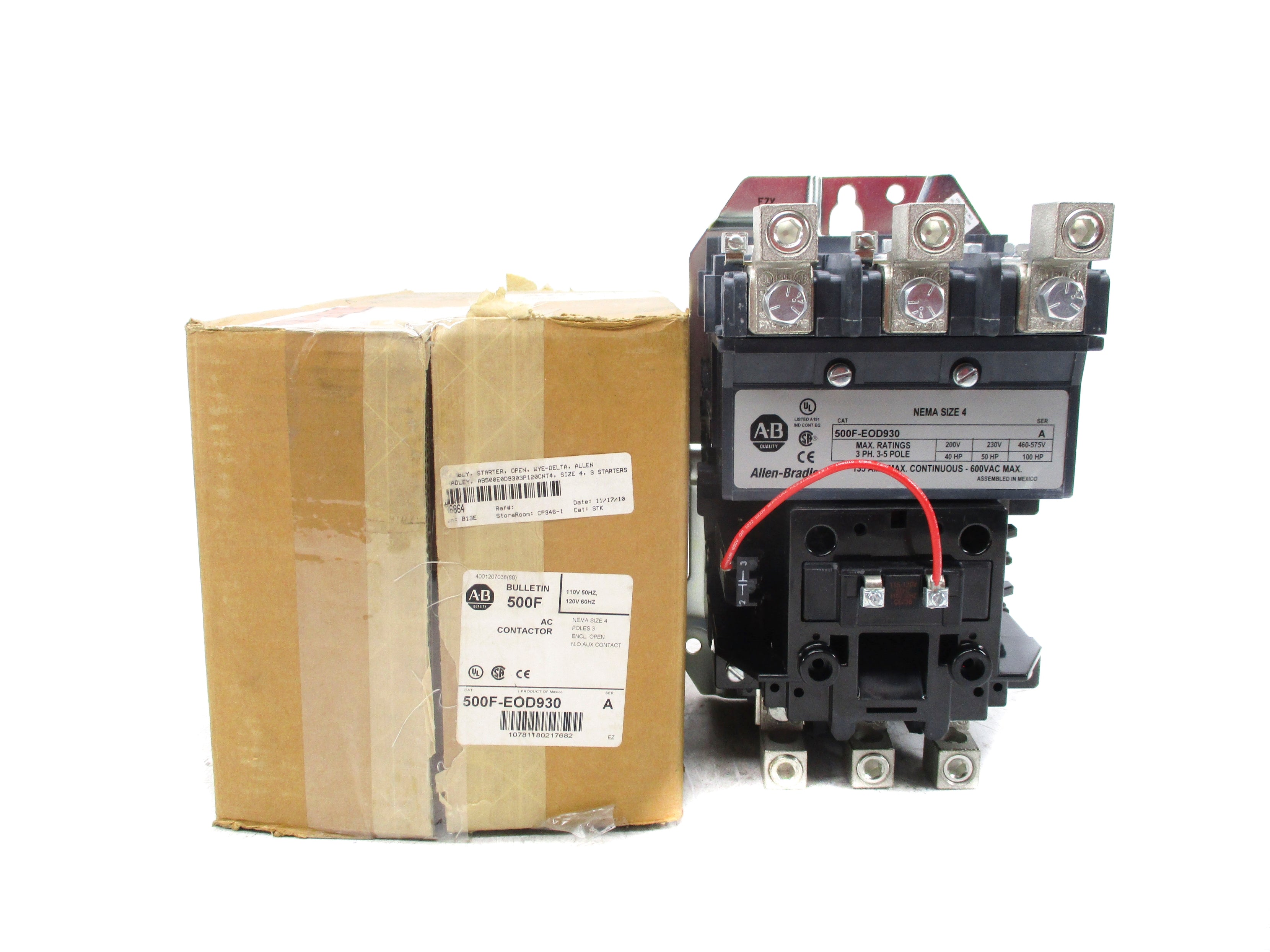 INDUSTRIAL SPARE PART 500F-EOD930 SER. A 110/115-120V 135A (BR/WH) (AS PICTURED) NSMP
