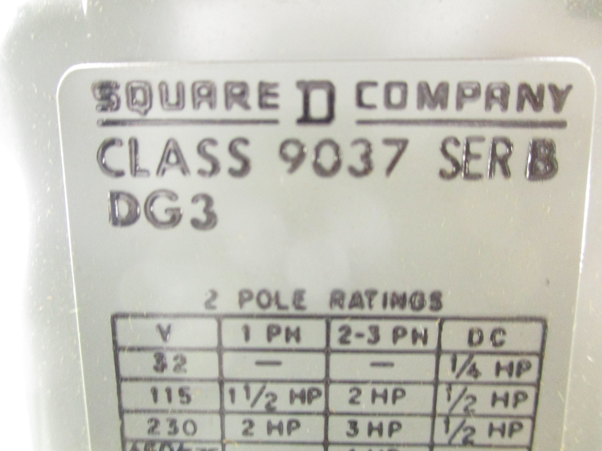SQUARE D 9037DG3 SER. B NSNP