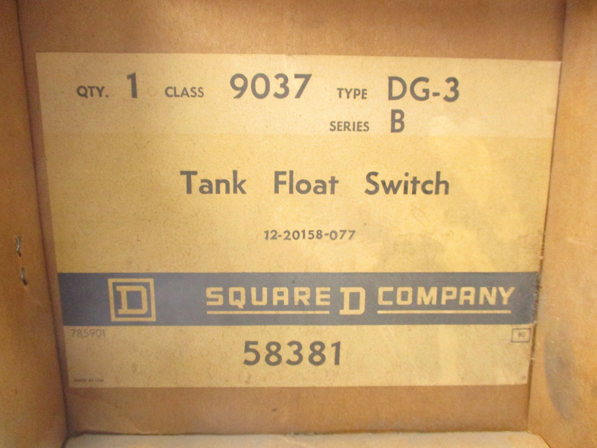 SQUARE D 9037DG3 SER. B NSFS