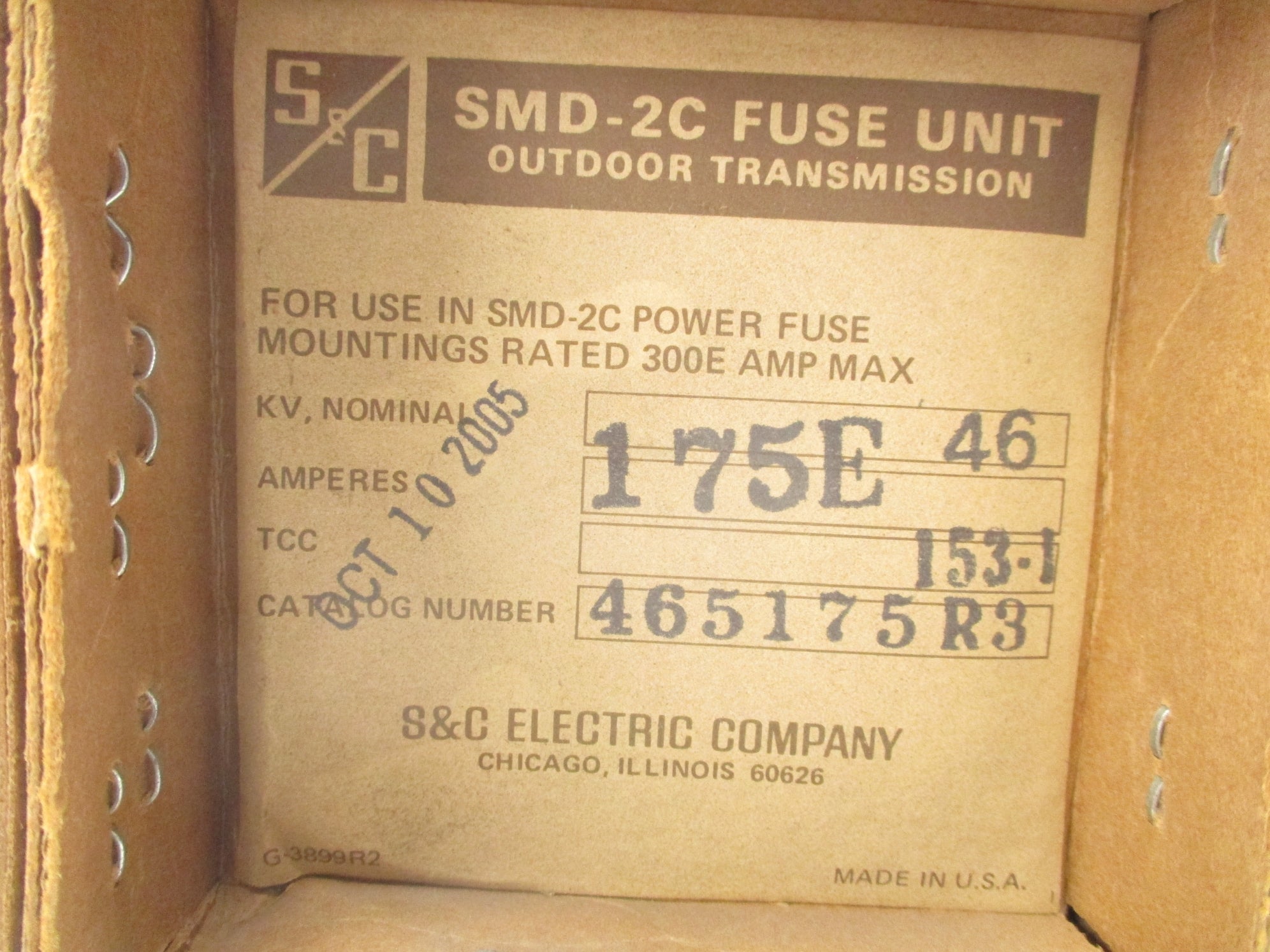 S&C ELECTRIC 465175R3 NSFS