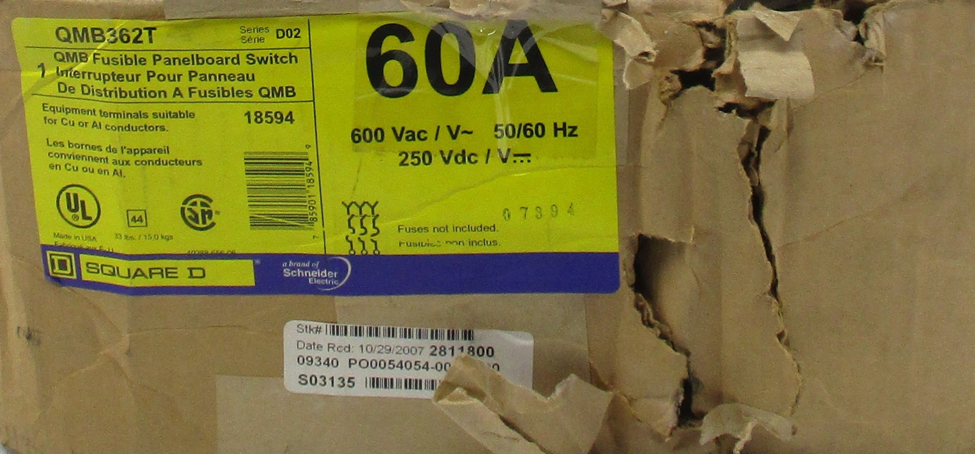 SQUARE D QMB362T SER. D02 NSMP