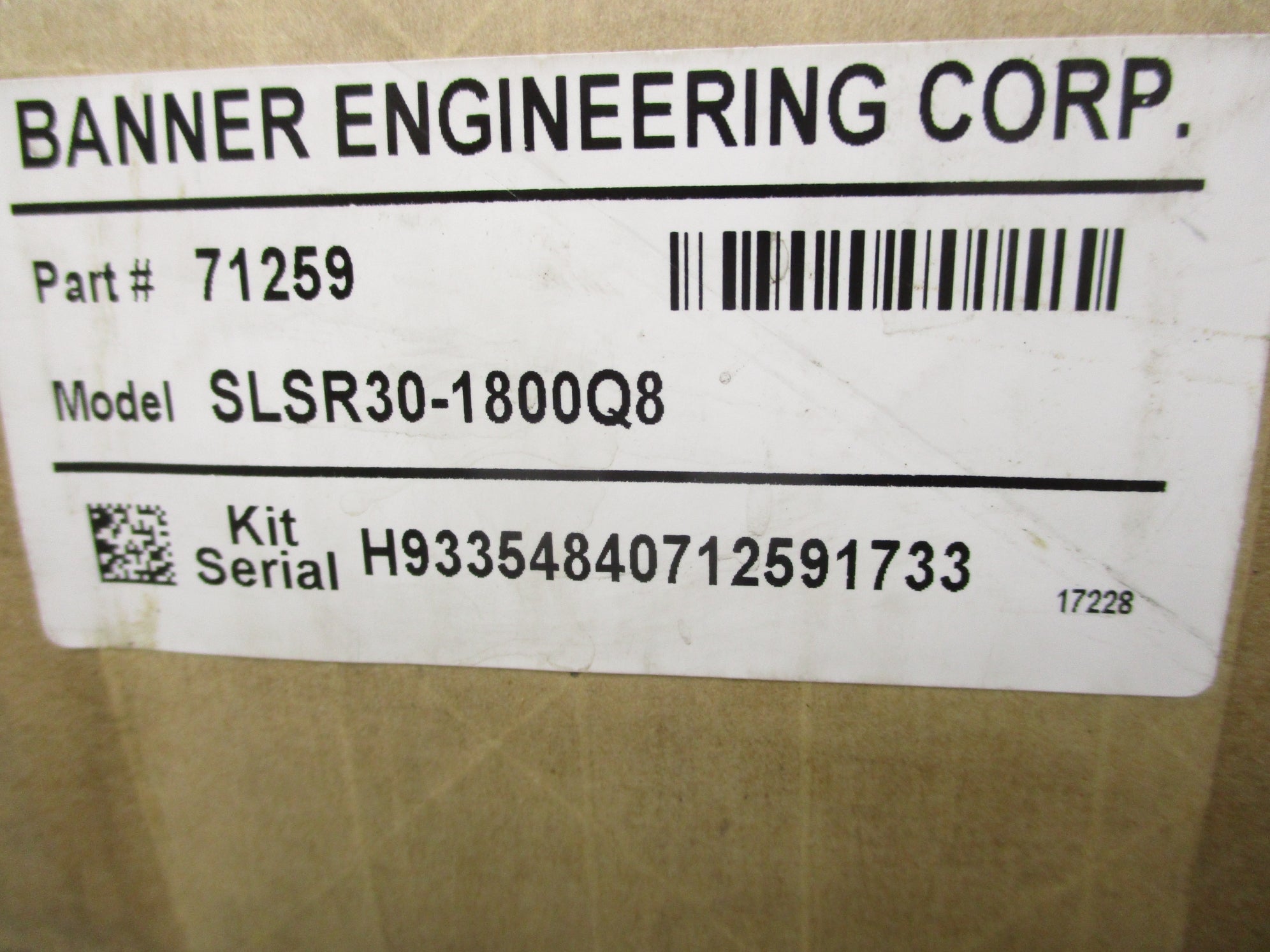 BANNER ENGINEERING SLSR30-1800Q8 71259 NSFS