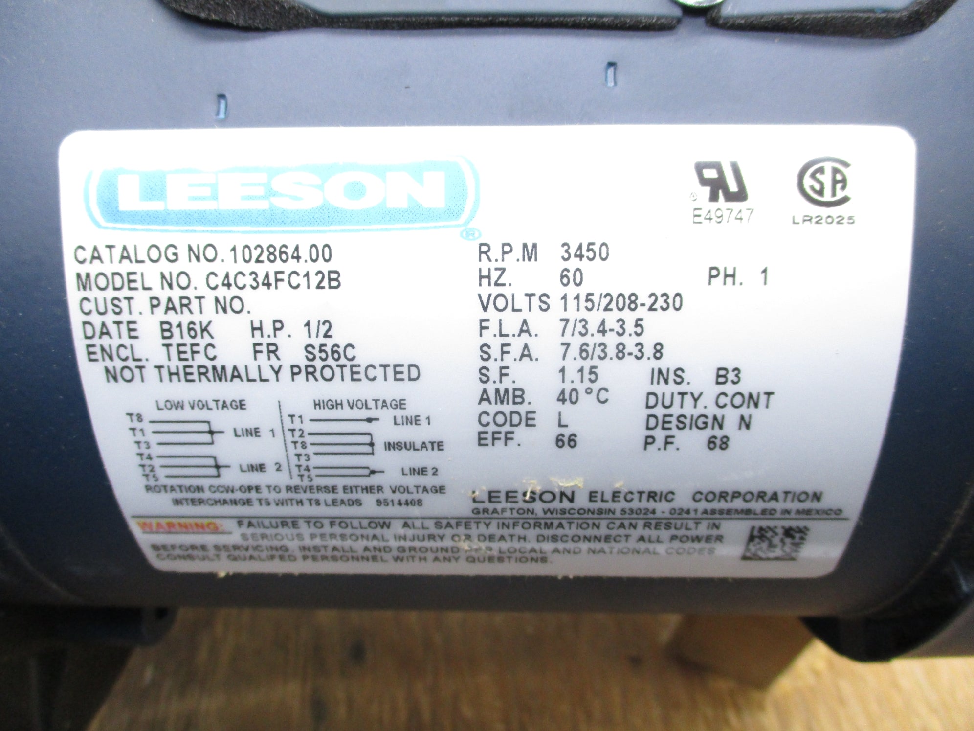 LEESON 102864.00 (AS PICTURED) NSNP