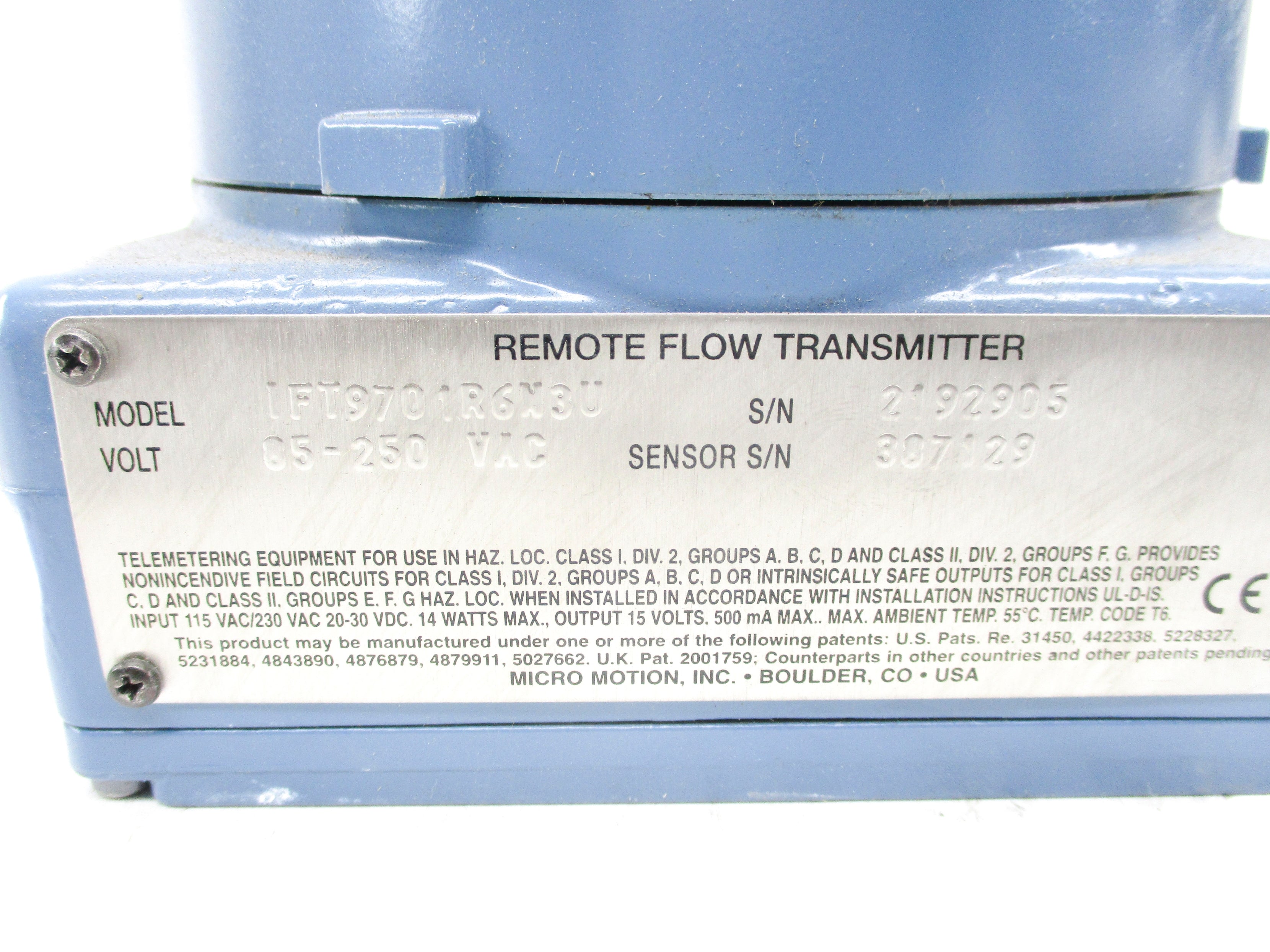 MICRO MOTION IFT9701R6N3U UNMP