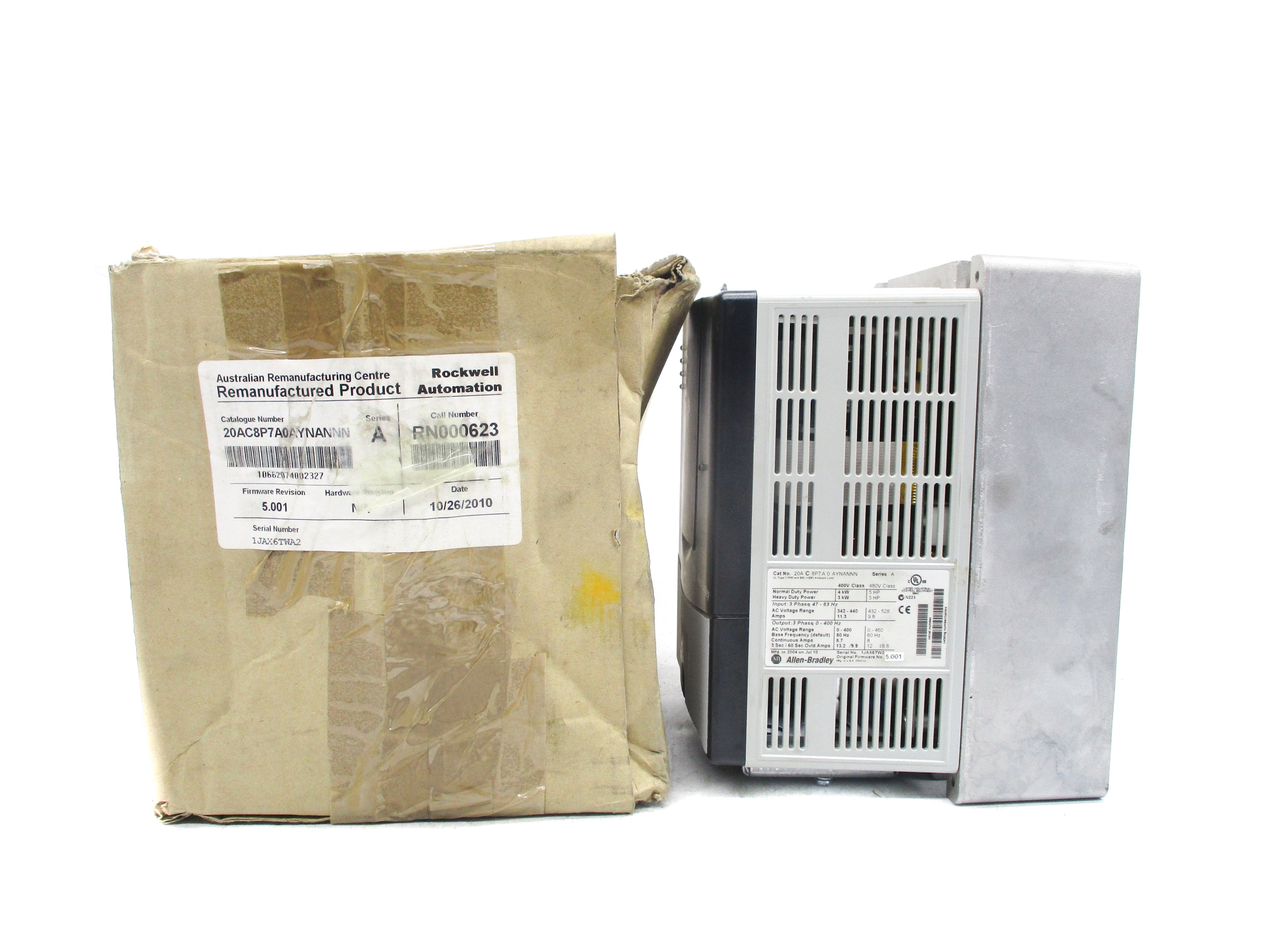 ALLEN BRADLEY 20AC8P7A0AYNANNN SER. A F/W 5.001 REMAN