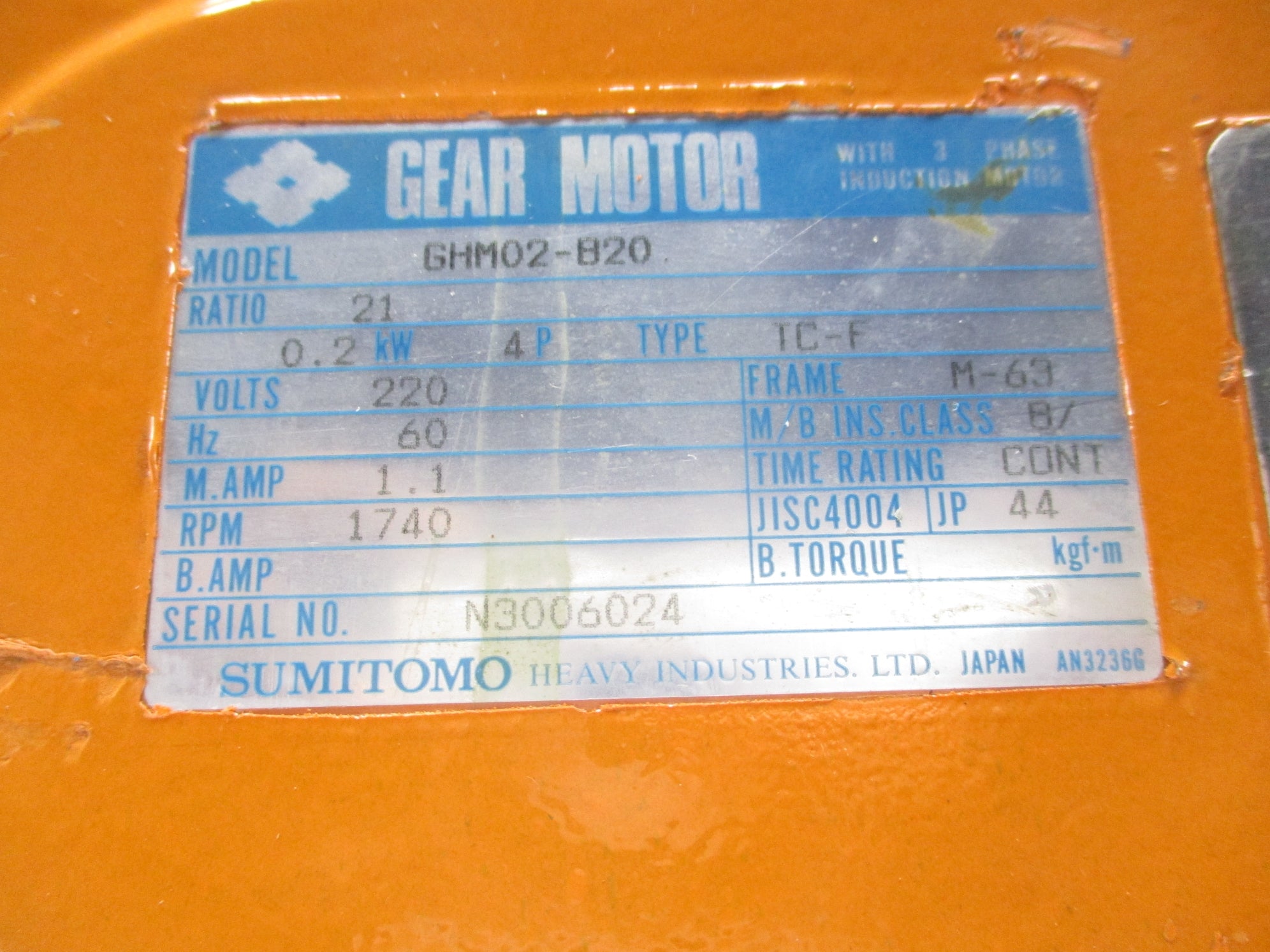 SUMITOMO GHM02-B20 UNMP