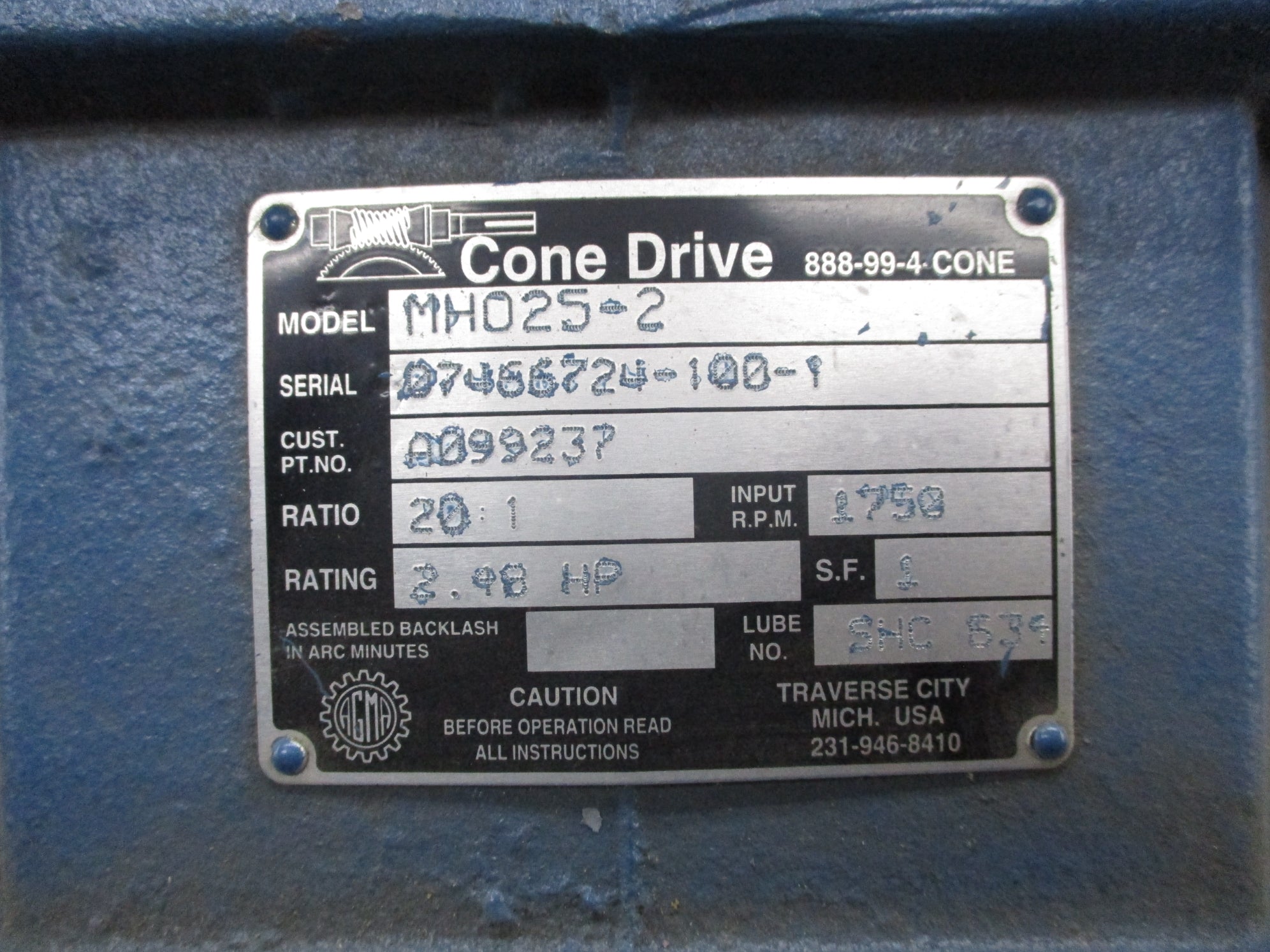 CONE DRIVE MHO25-2 NSNP