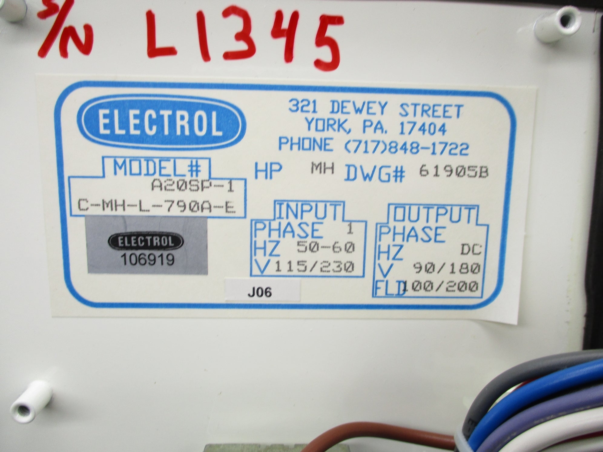 ELECTROL C-MH-L-790A-E UNMP