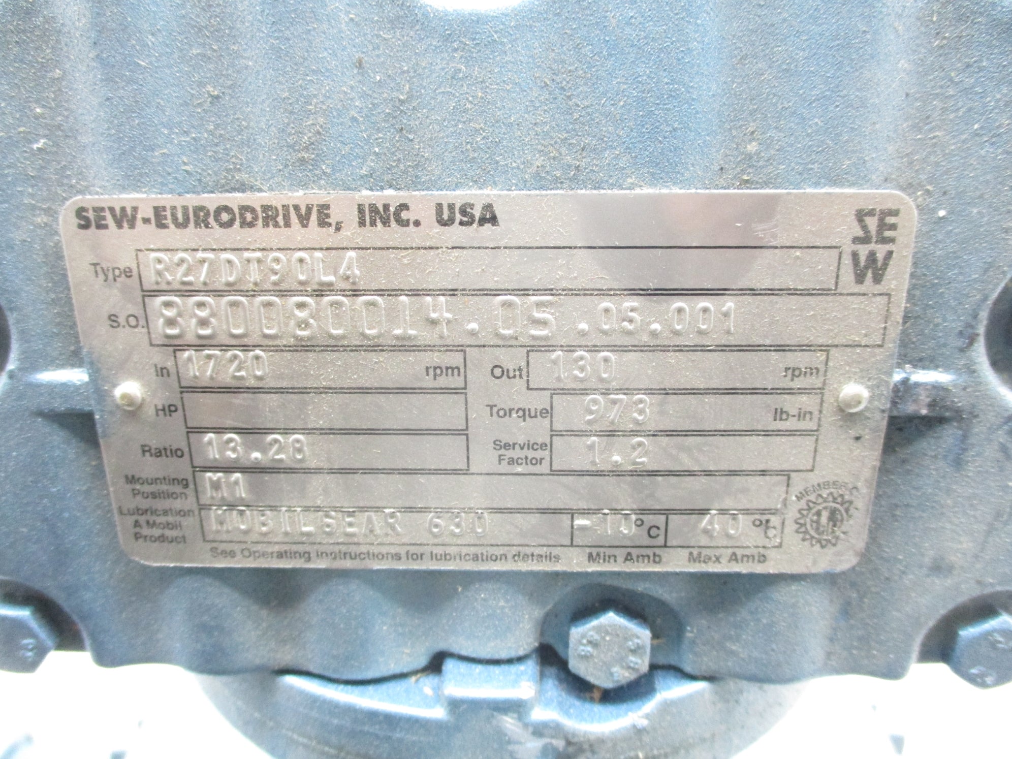 SEW EURODRIVE R27DT90L4 NSNP
