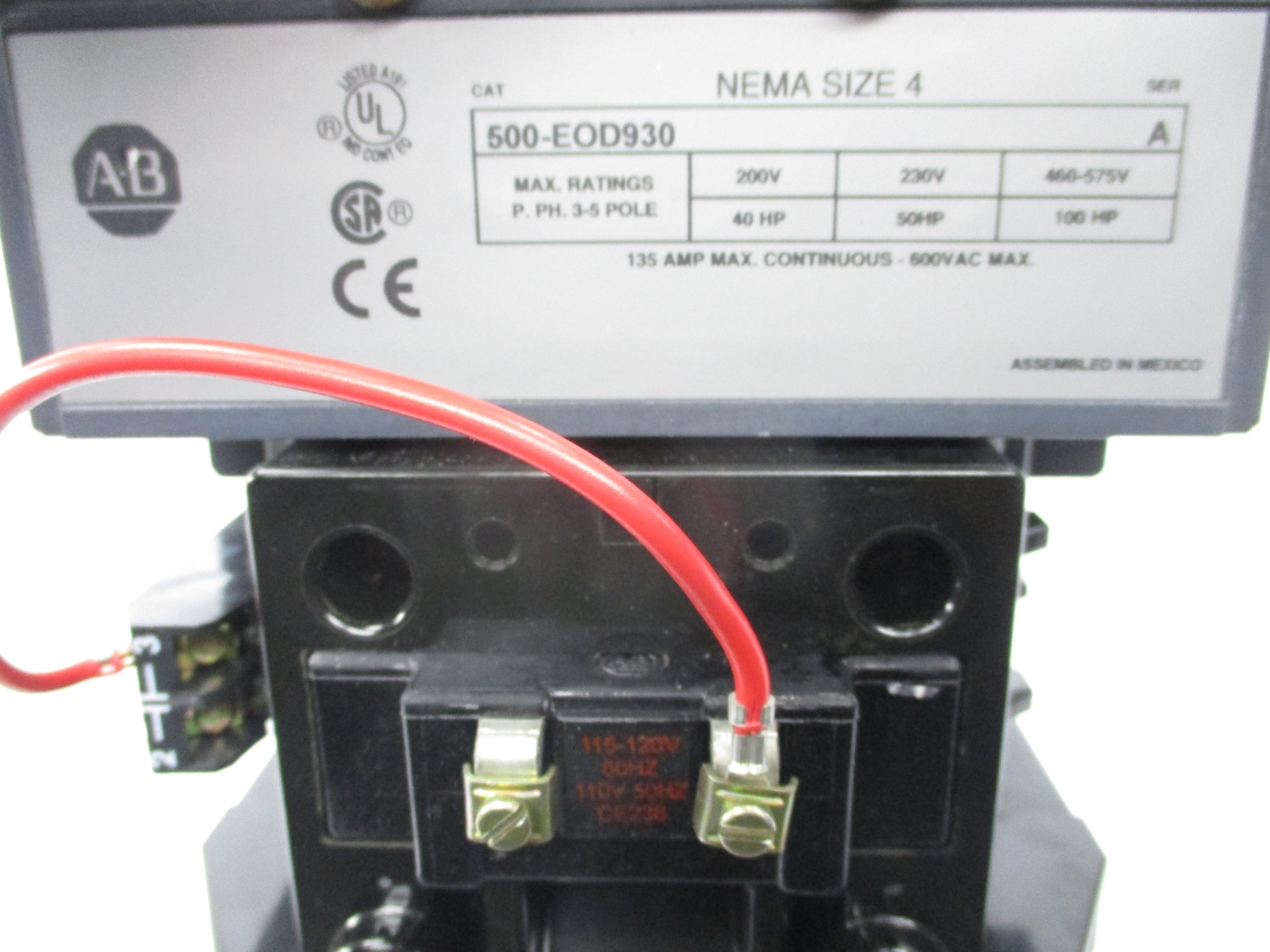 ALLEN BRADLEY 500-EOD930 SER. A 120V NSNP