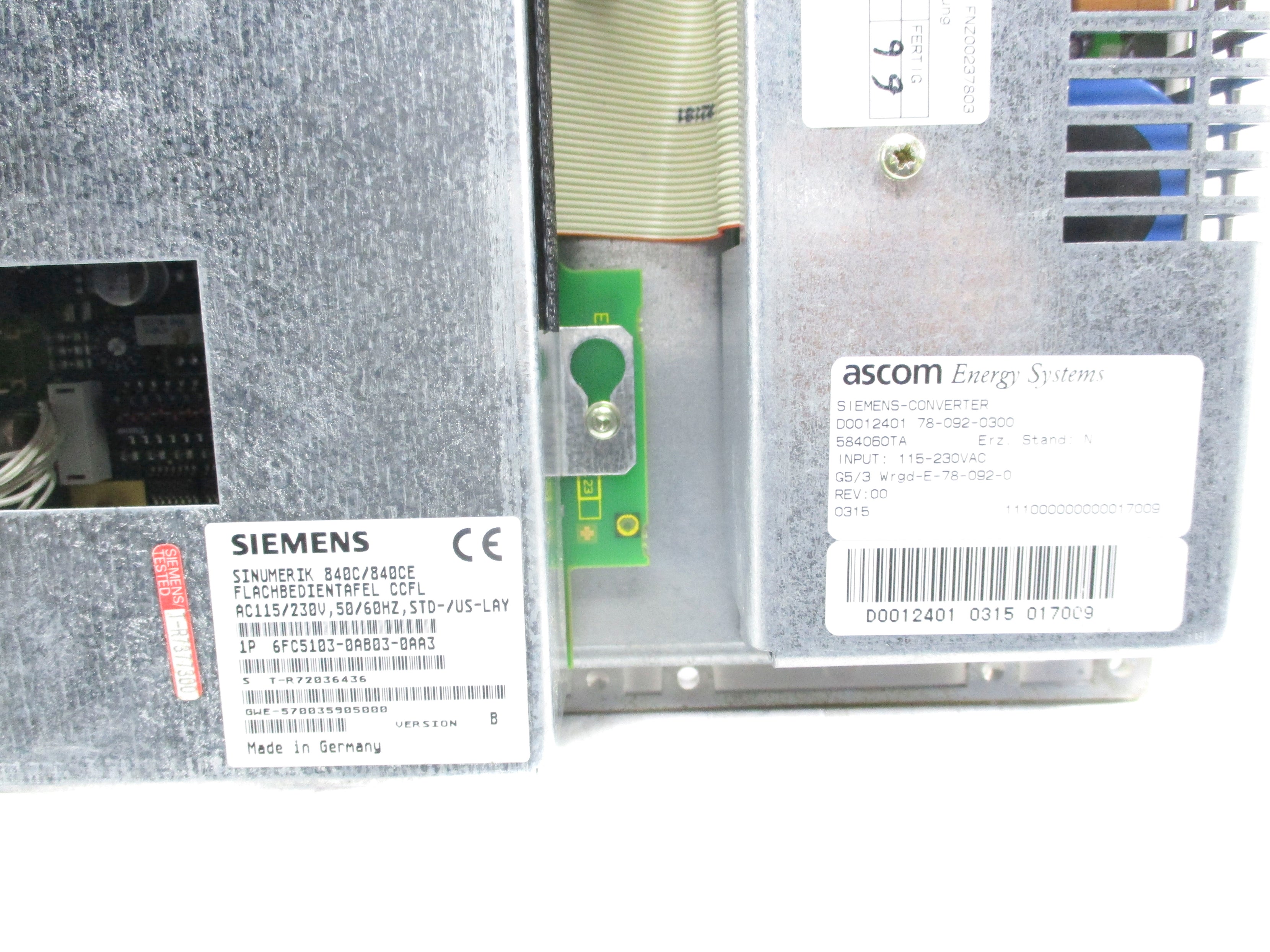 SIEMENS 6FC5103-0AB03-0AA3 115/230VAC UNMP