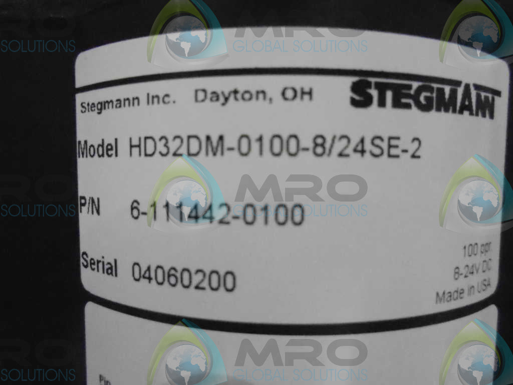 STEGMANN INC. 6-111442-0100 *NEW NO BOX*