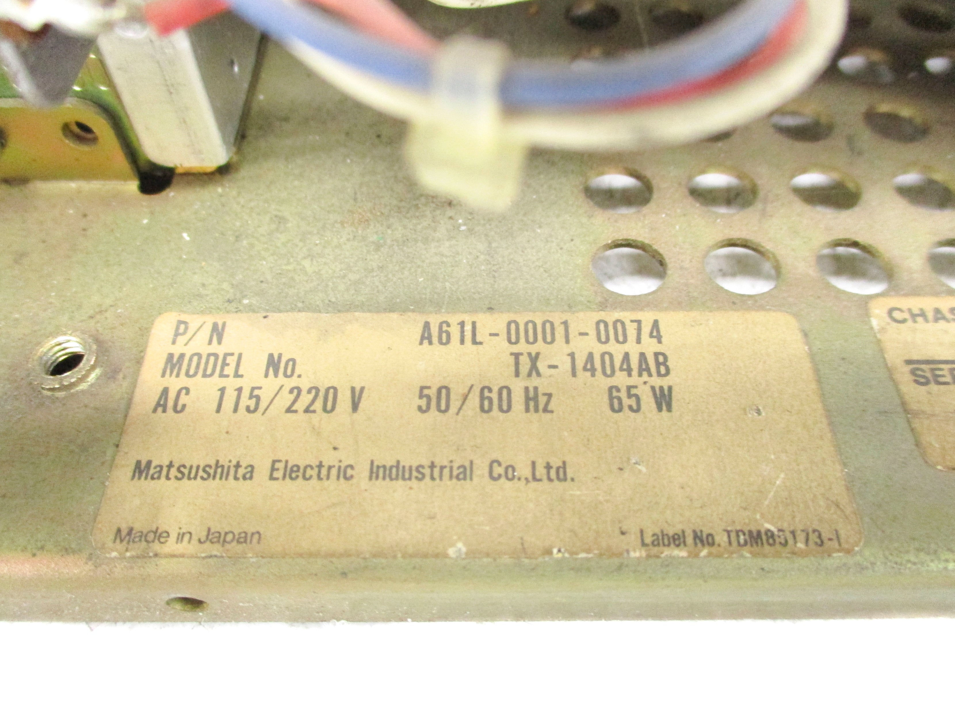 MATSUSHITA A61L-0001-0074 NSNP