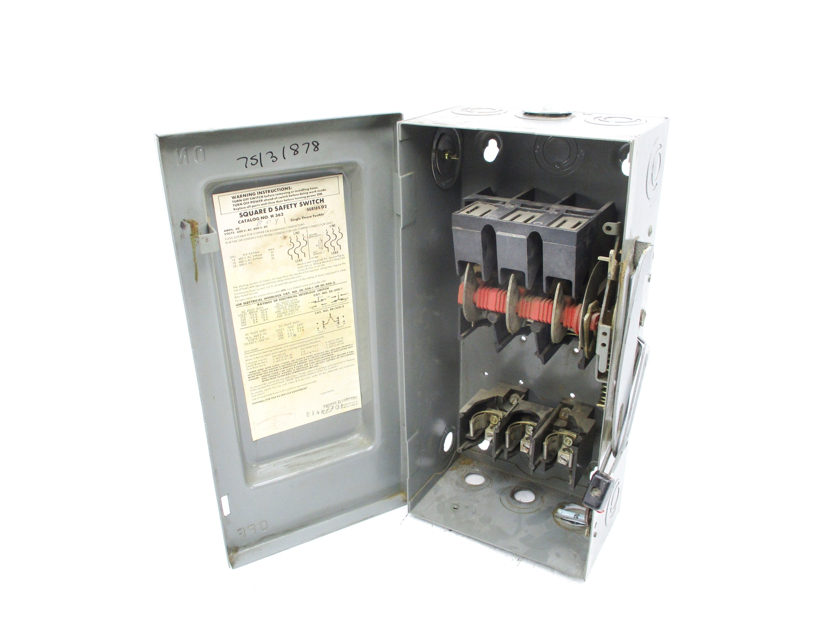 SQUARE D H362 SER. D2 UNMP