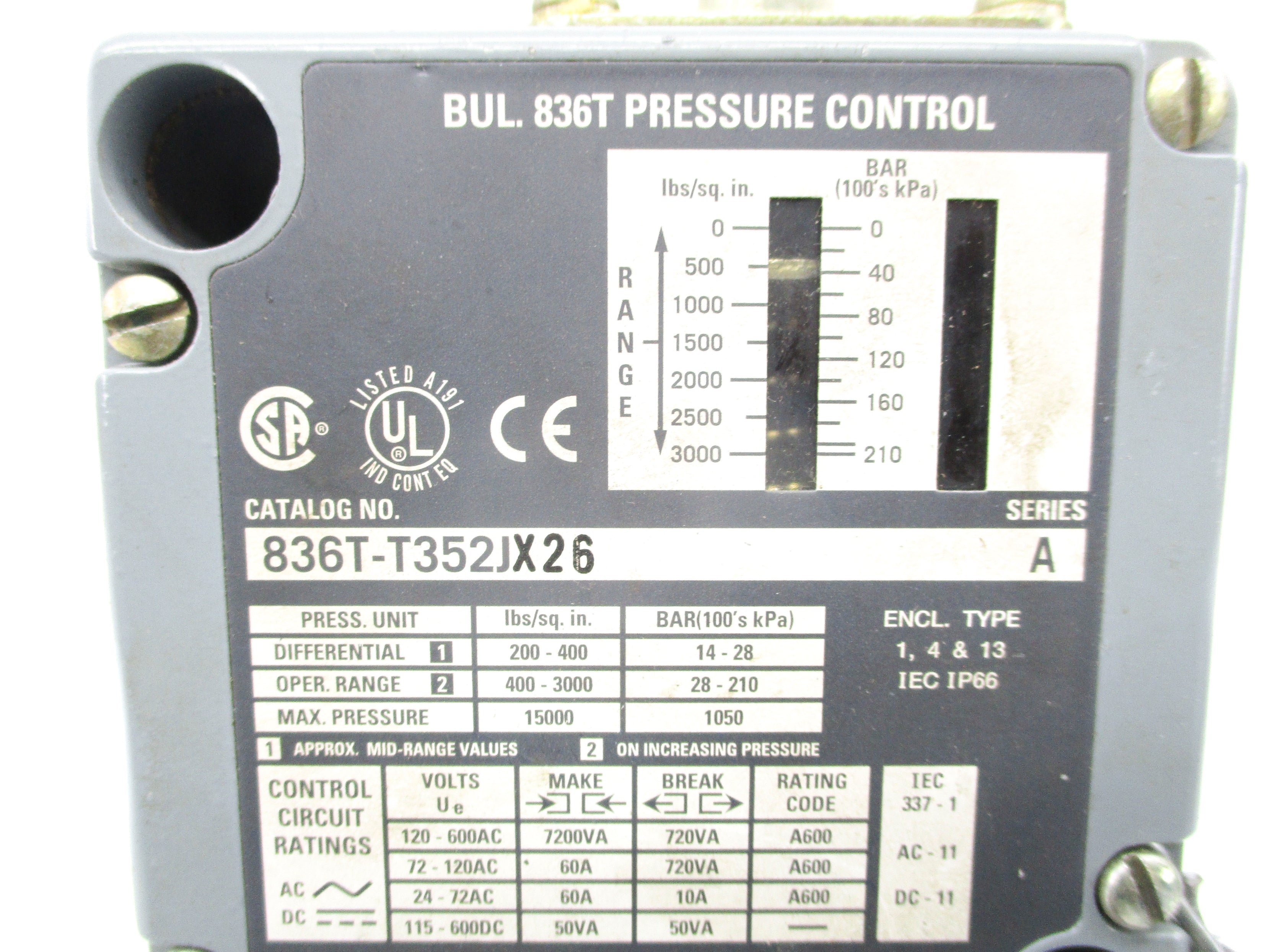 INDUSTRIAL SPARE PART 836T-T352JX26 SER. A UNMP
