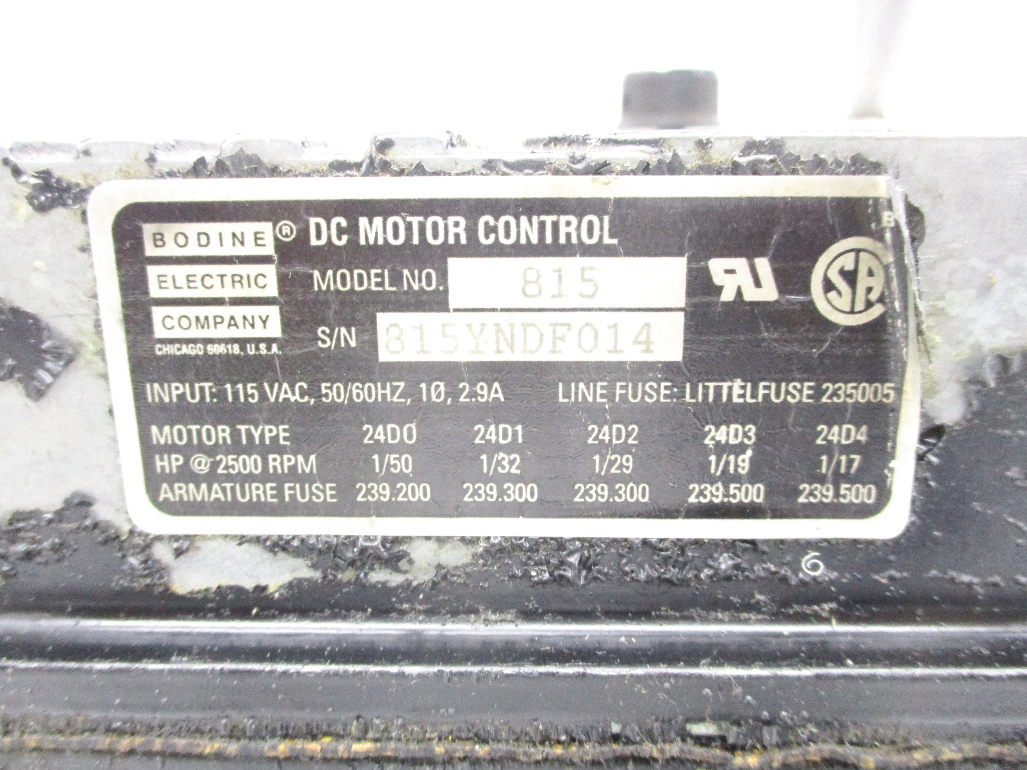 BODINE ELECTRIC 815 UNMP