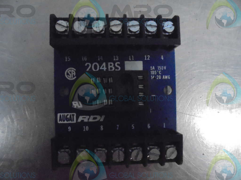 AUGAT RDI 204BS RELAY SOCKET, 16PIN: CONTACT PLATING: ZINC, CONTACT TERMINATION *NEW NO BOX*