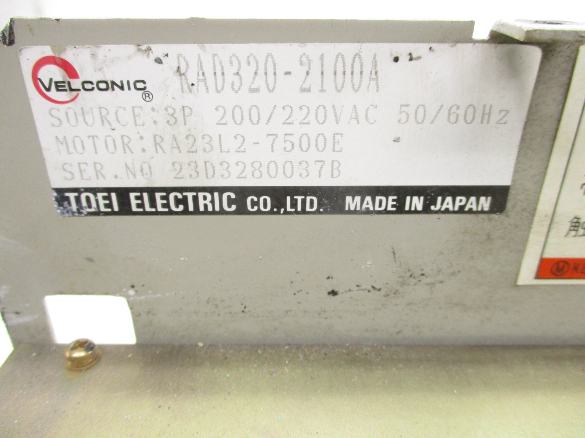 VELCONIC RAD320-2100A UNMP