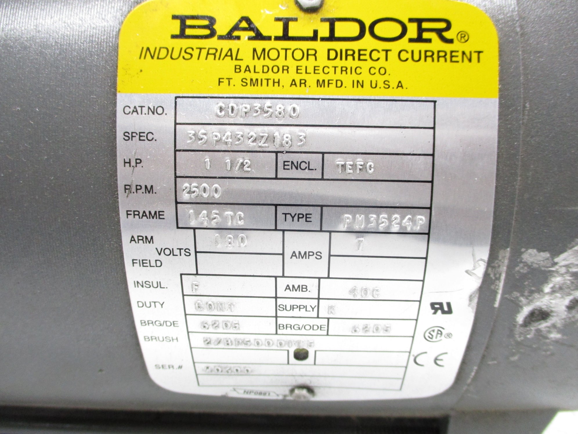 BALDOR CDP3580 NSNP