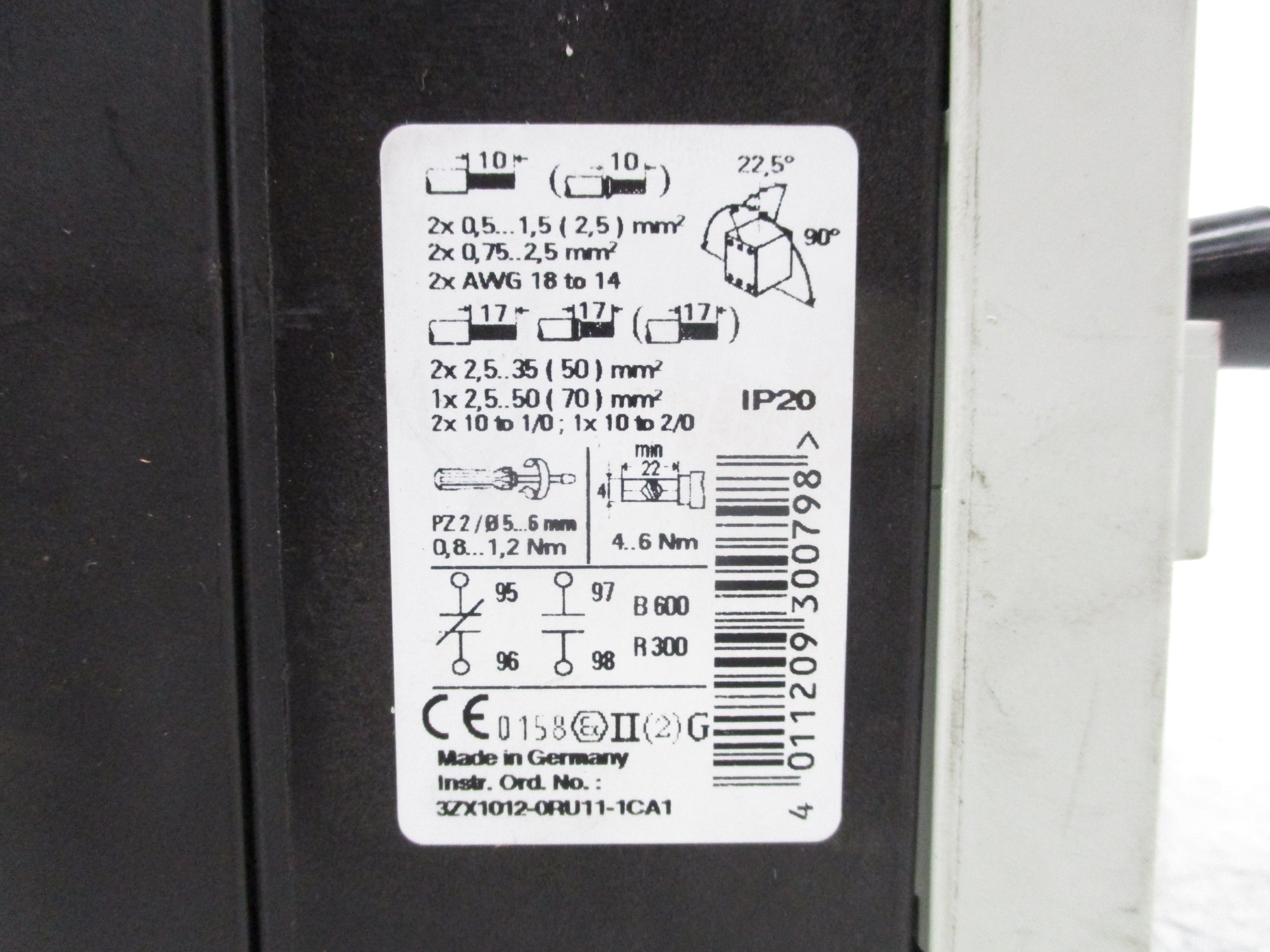 SIEMENS 3ZX1012-0RU11-1CA1 80-100A UNMP