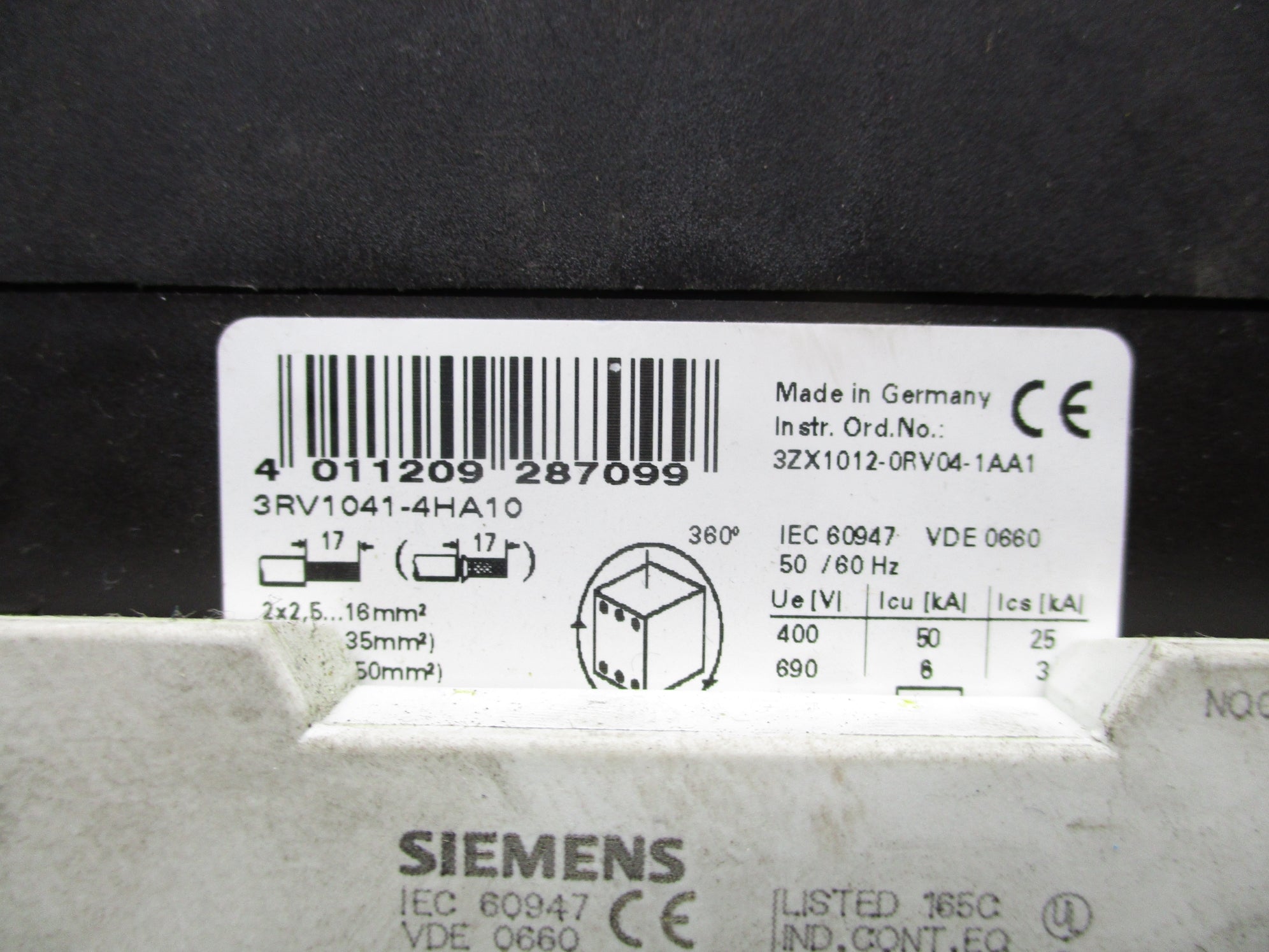 SIEMENS 3RV1041-4HA10 50A UNMP