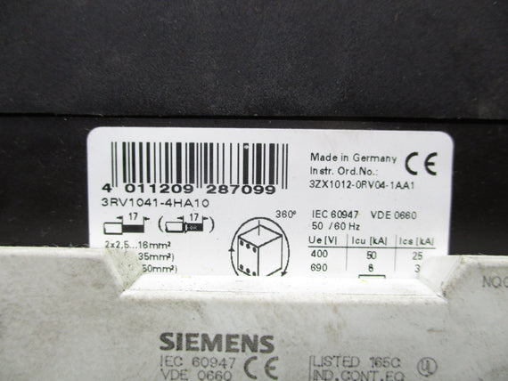 SIEMENS 3RV1041-4HA10 50A UNMP