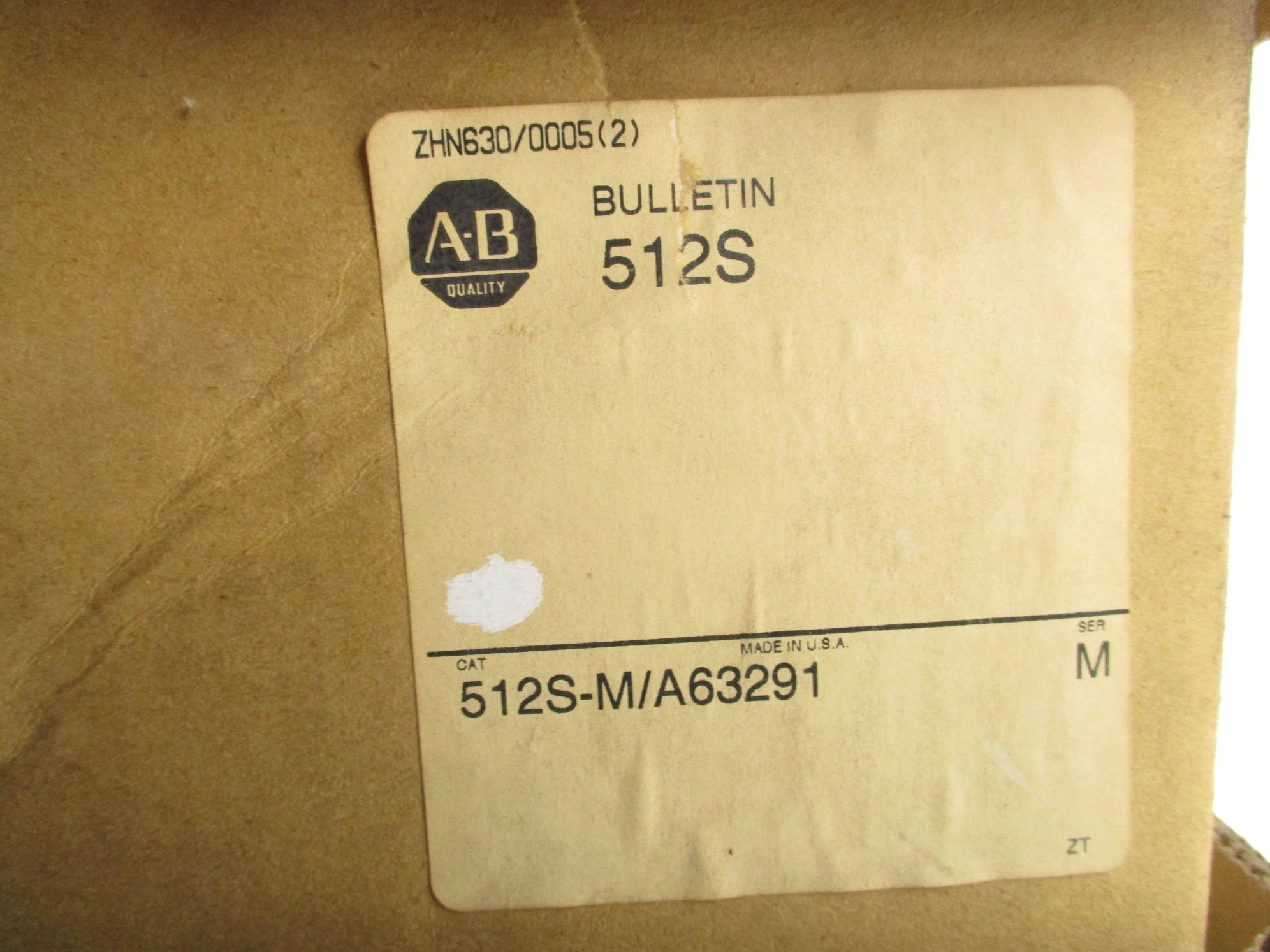 INDUSTRIAL SPARE PART 512S-M/A63291 SER. M (BR/WH) NSFS