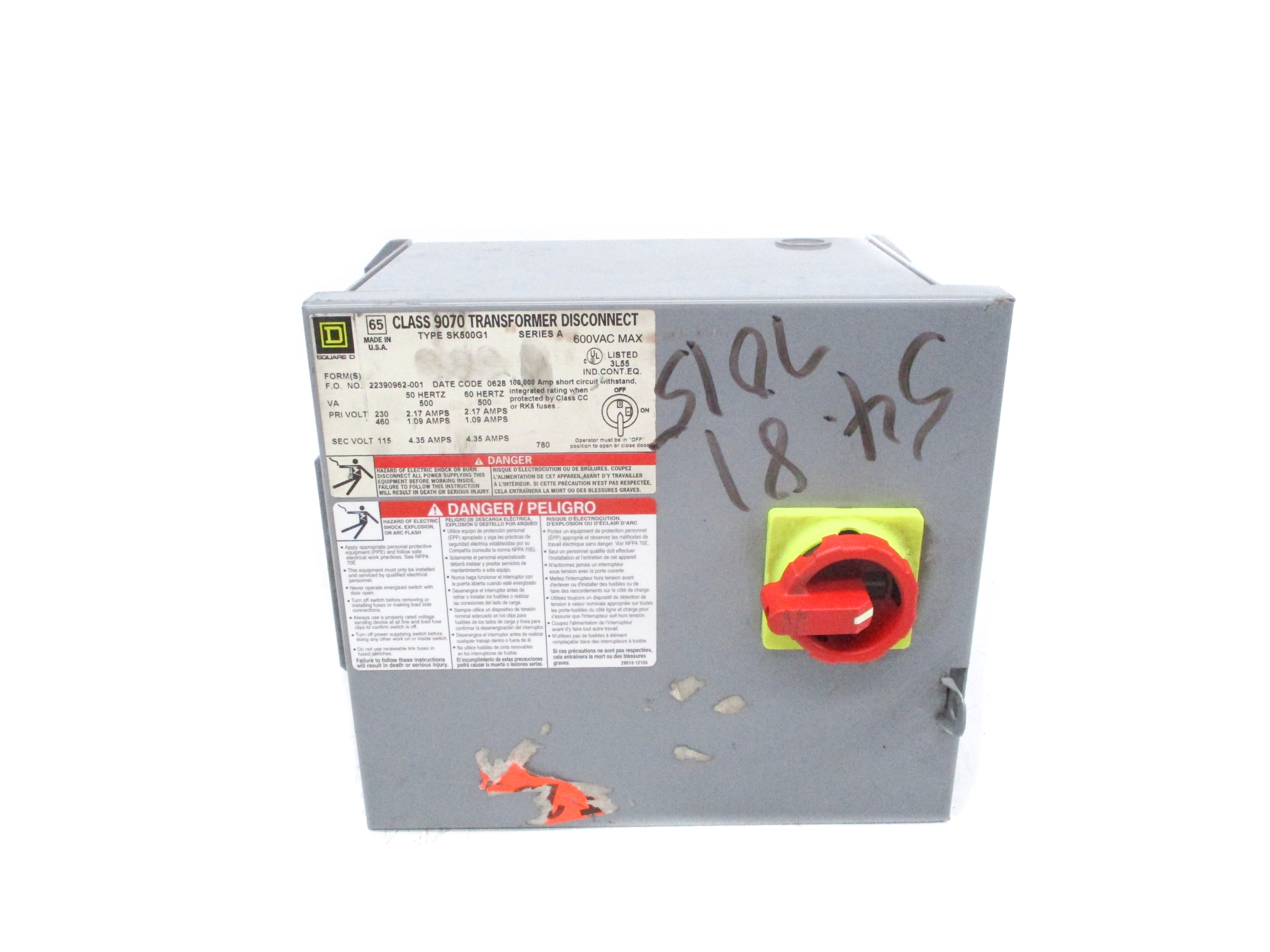 SQUARE D 9070SK500G1 SER. A NSNP