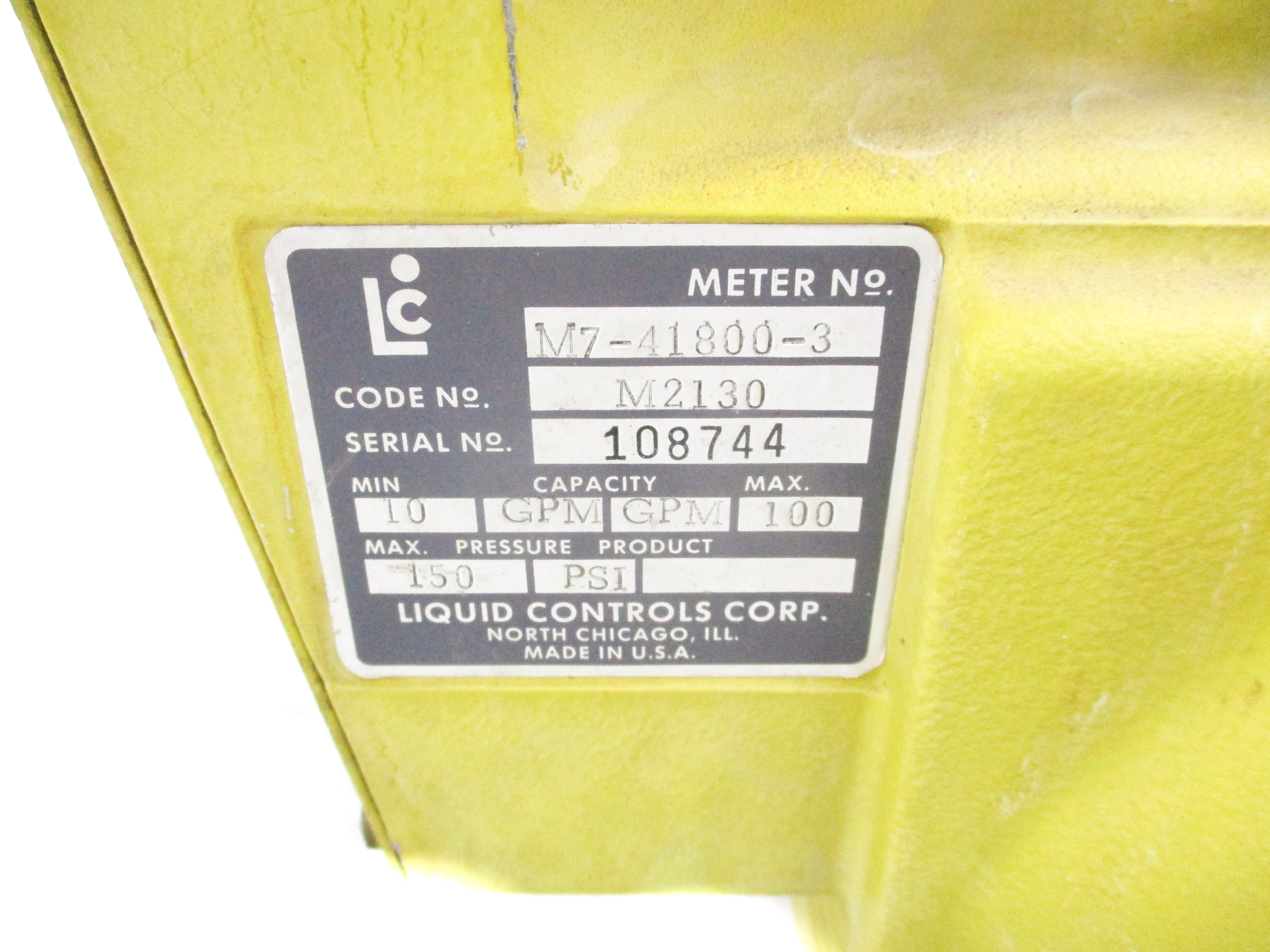 LIQUID CONTROLS M7-41800-3 (AS PICTURED) 150PSI NSNP