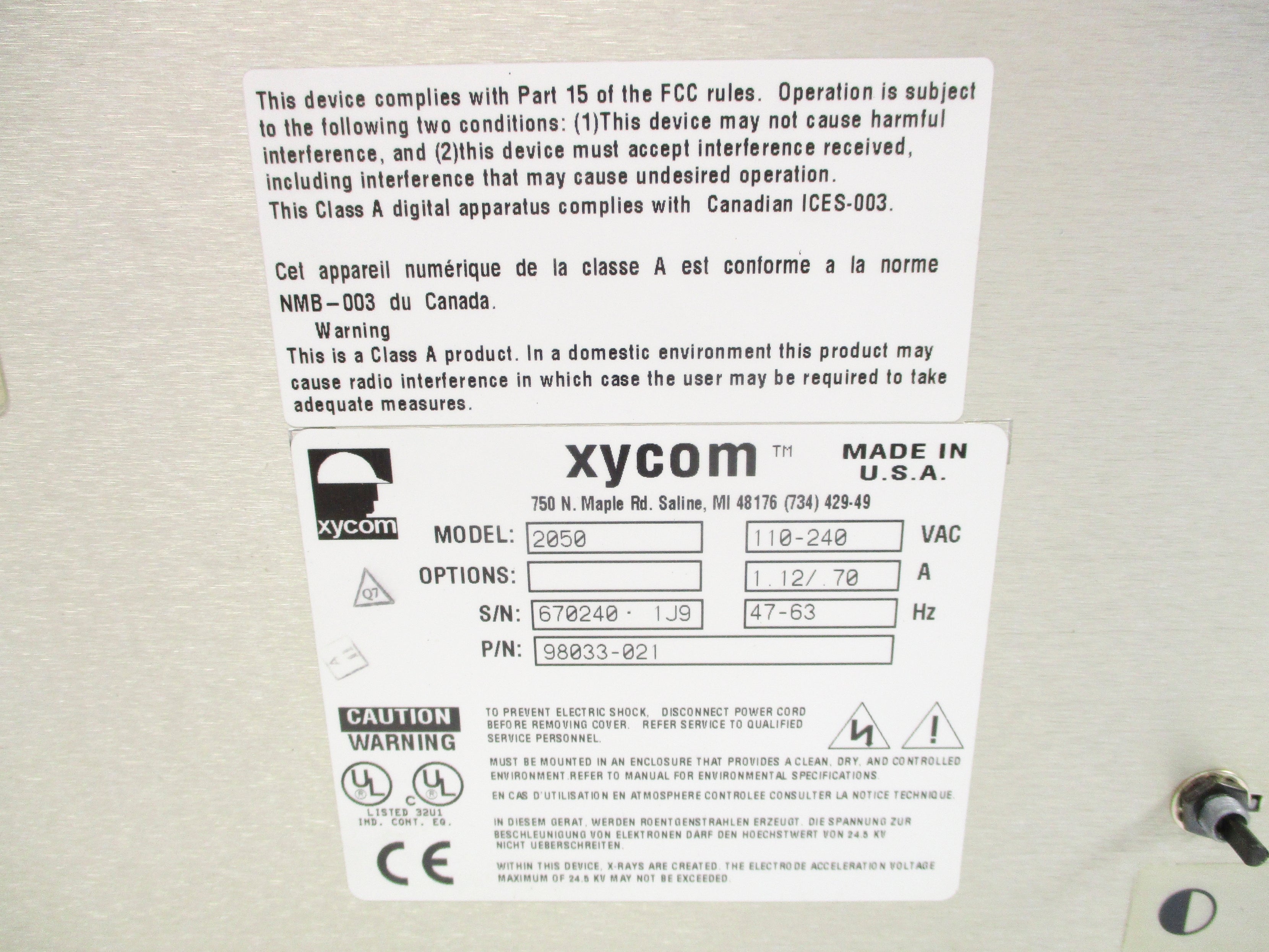 XYCOM 98033-021 NSNP