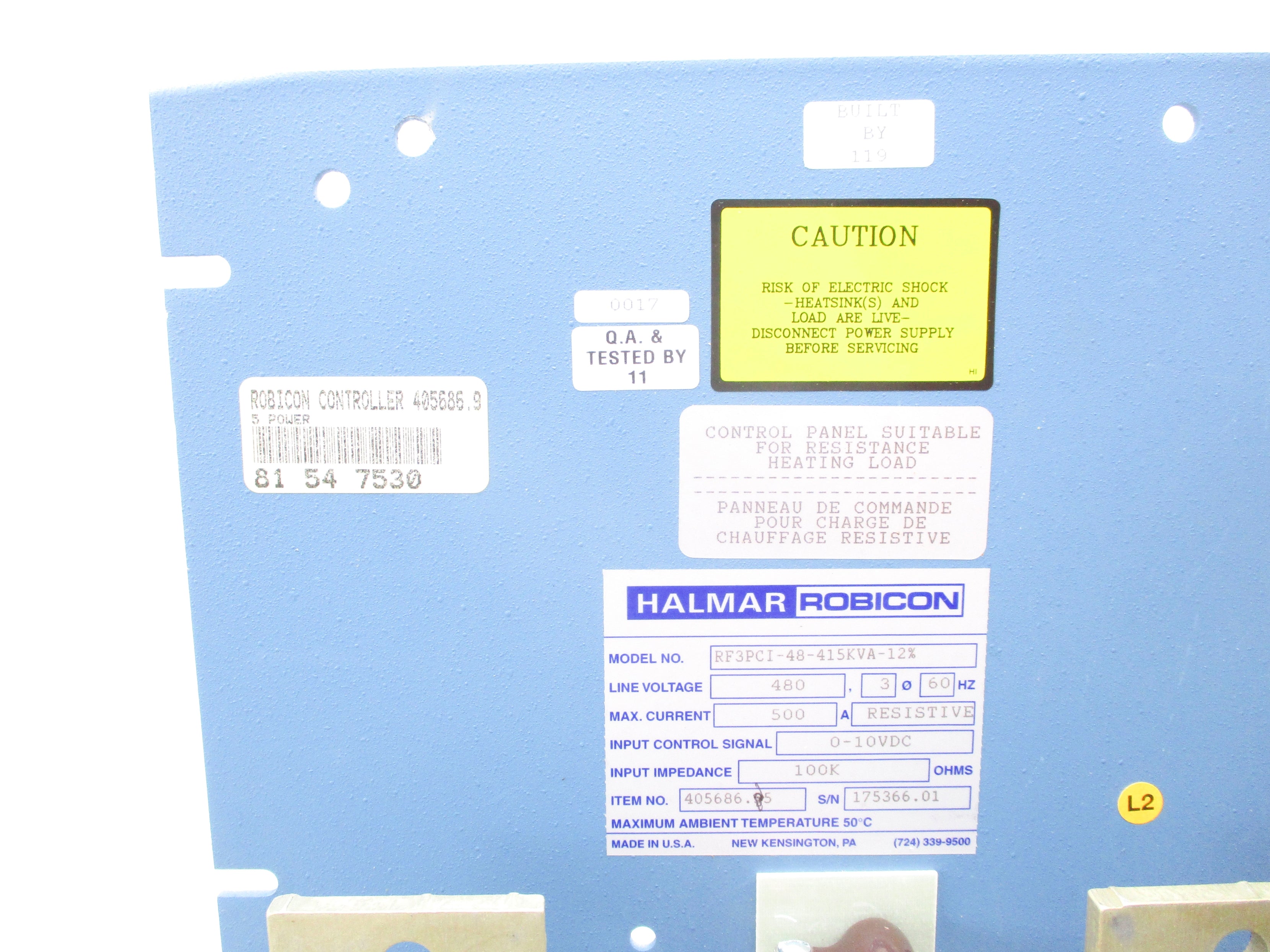 HALMER ROBICON RF3PCI-48-415KVA-12% NSNP